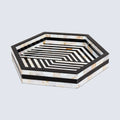 Decorative Tray Discovery Hex Pattern Mother of Pearl & Resin Inlay Collection in 12x12