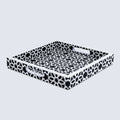 Decorative Tray Shiraj Pattern Resin Inlay Collection in 2 Sizes, Black & White