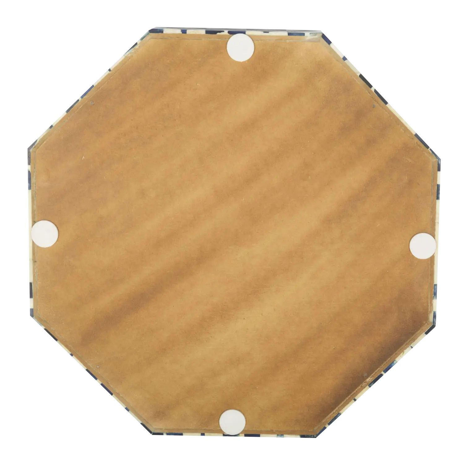 Decorative Tray Octagon Pattern Bone Inlay Collection in 12x12, Blue & White