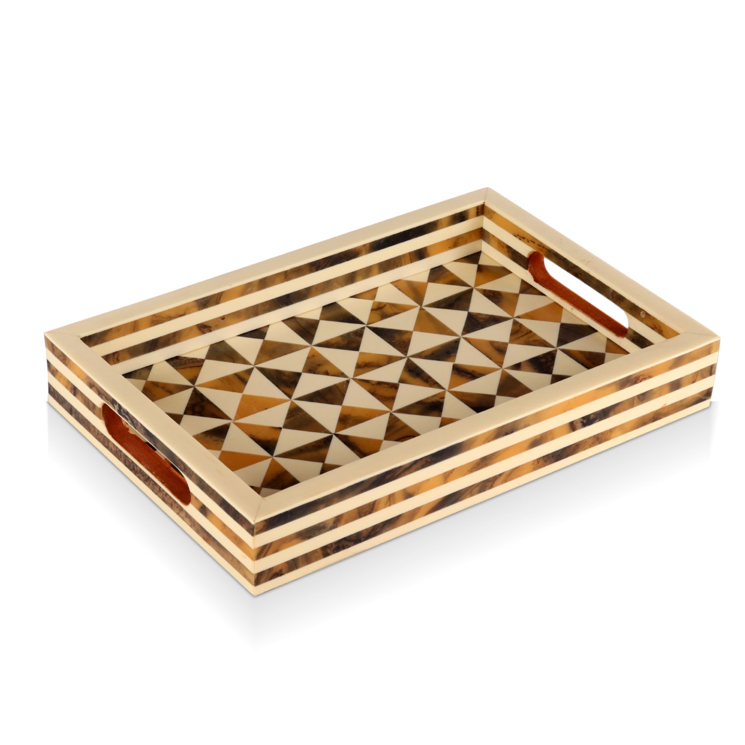 Decorative Tray Triangle Pattern Resin Inlay Collection in 12x8