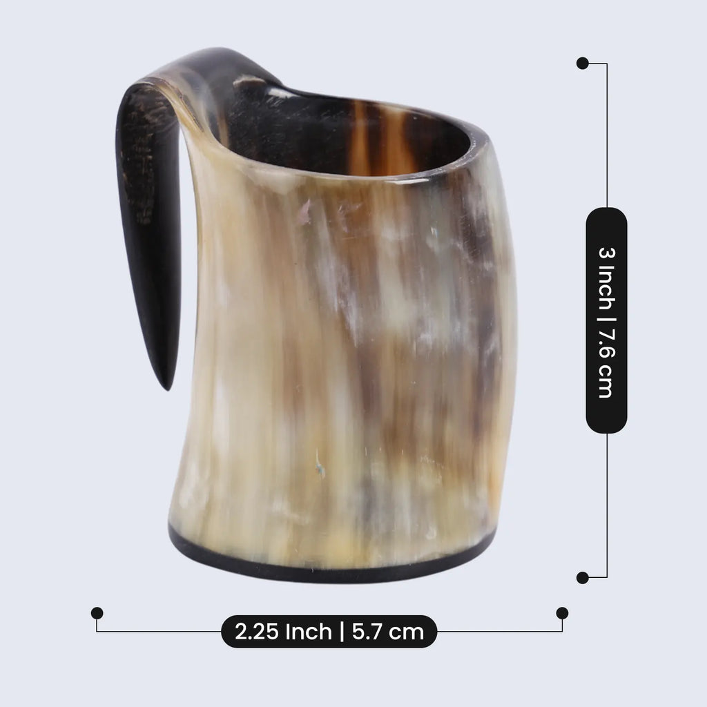 Horn Whiskey Mugs Pack 5 - Holds Upto 6.5 oz, Natural