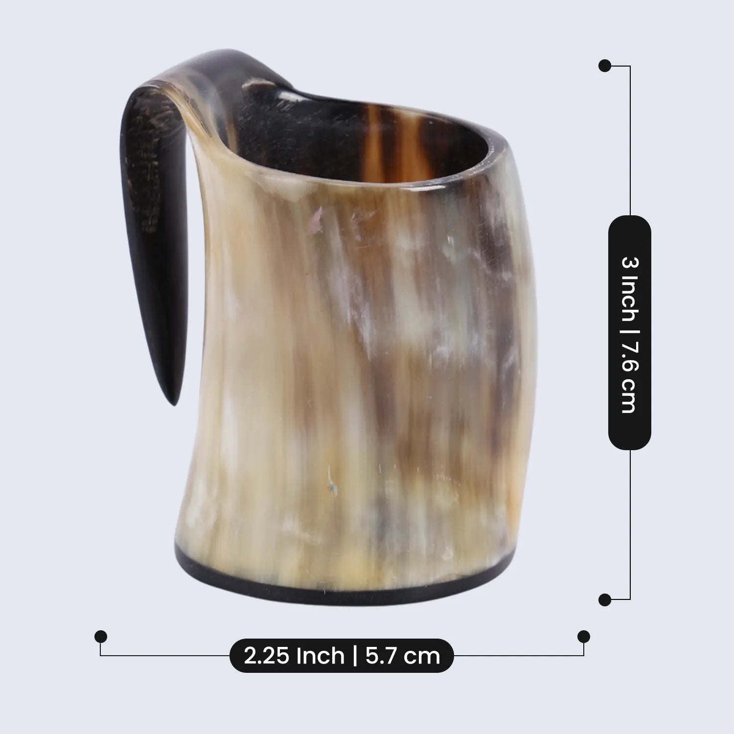 Horn Whiskey Mugs Pack 5 - Holds Upto 6.5 oz, Natural