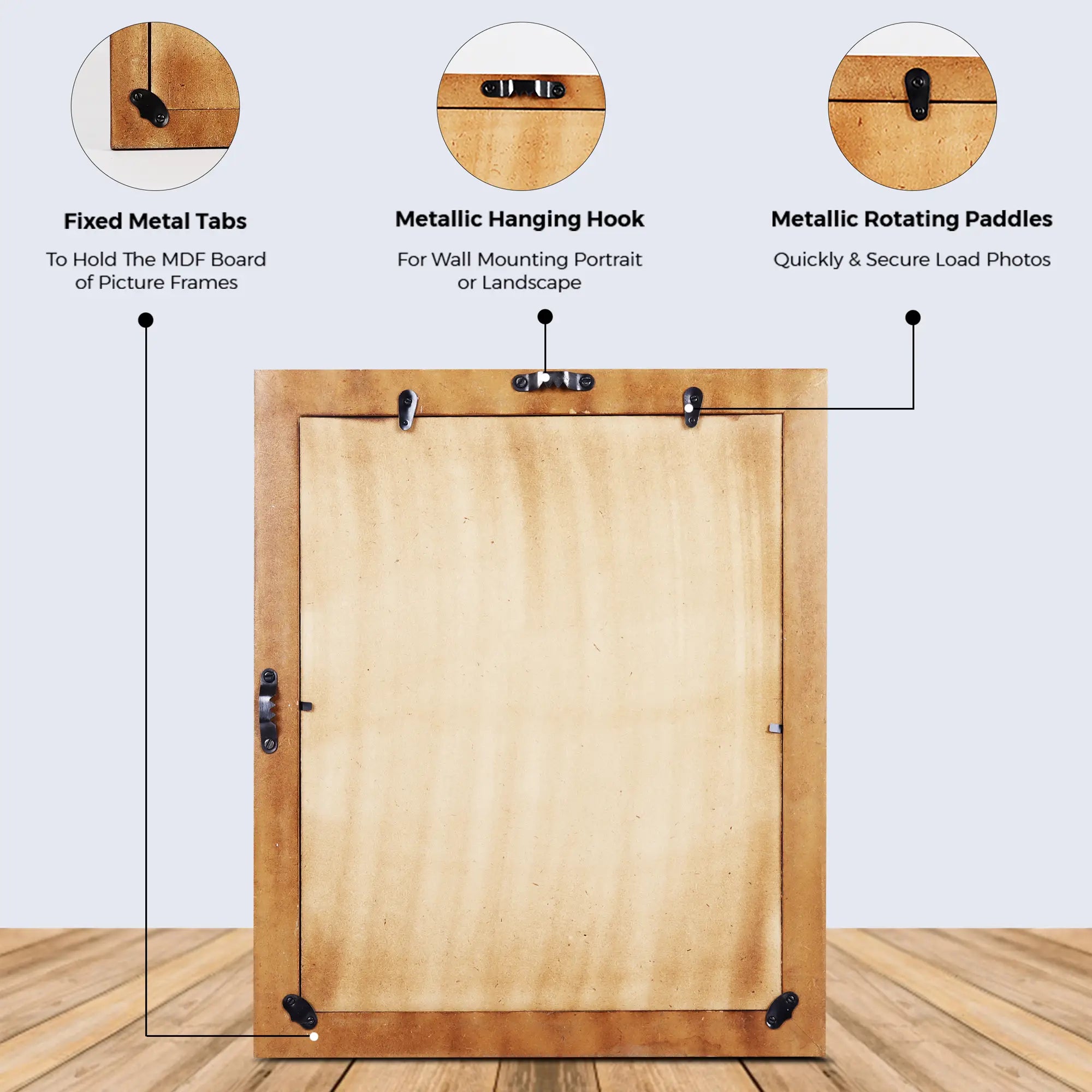 Poster Picture Frame Classic Bone Inlay in 3 Sizes, Yellow