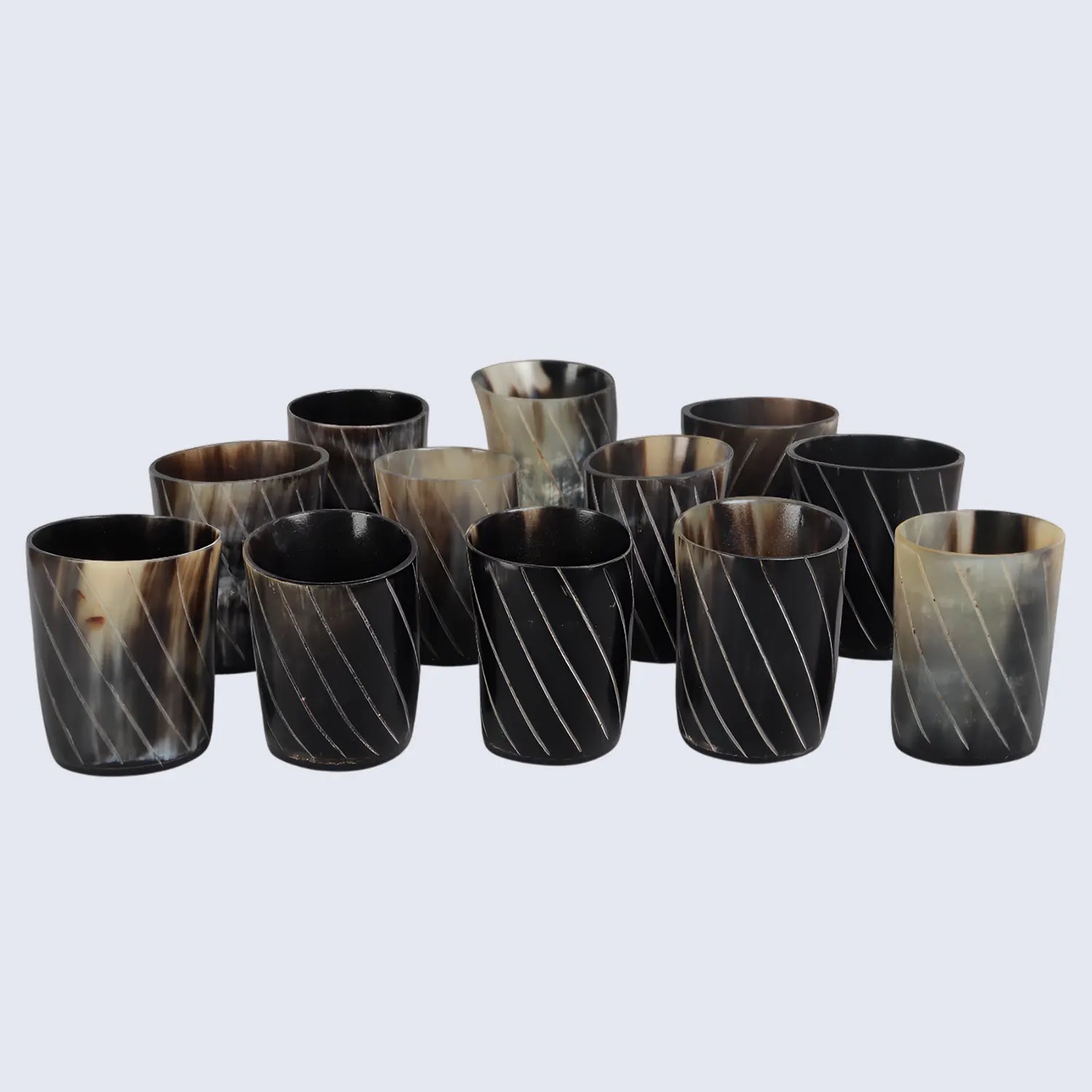 Horn Whiskey Shot Glasses Pack (4,8 & 12) – Hold Up to 6.5oz, Twist
