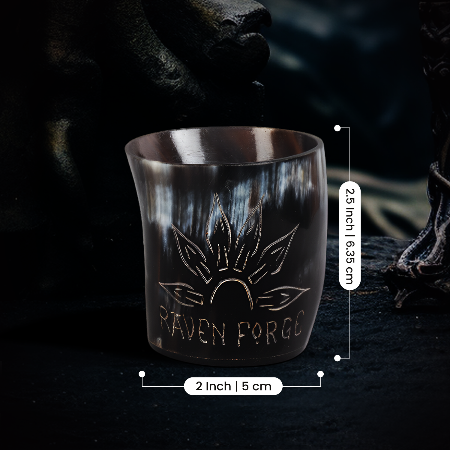 Horn Whiskey Shot Glasses Pack (4,8 & 12) – Hold Up to 6.5oz, Sunburst