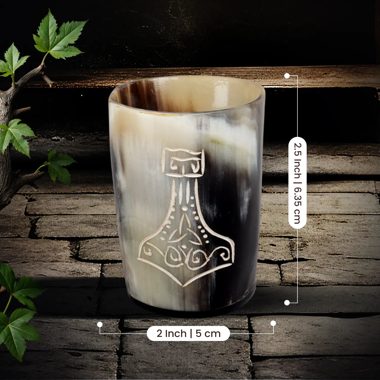 Horn Whiskey Shot Glasses Pack (4,8 & 12) – Hold Up to 6.5oz, Nordic Hammer