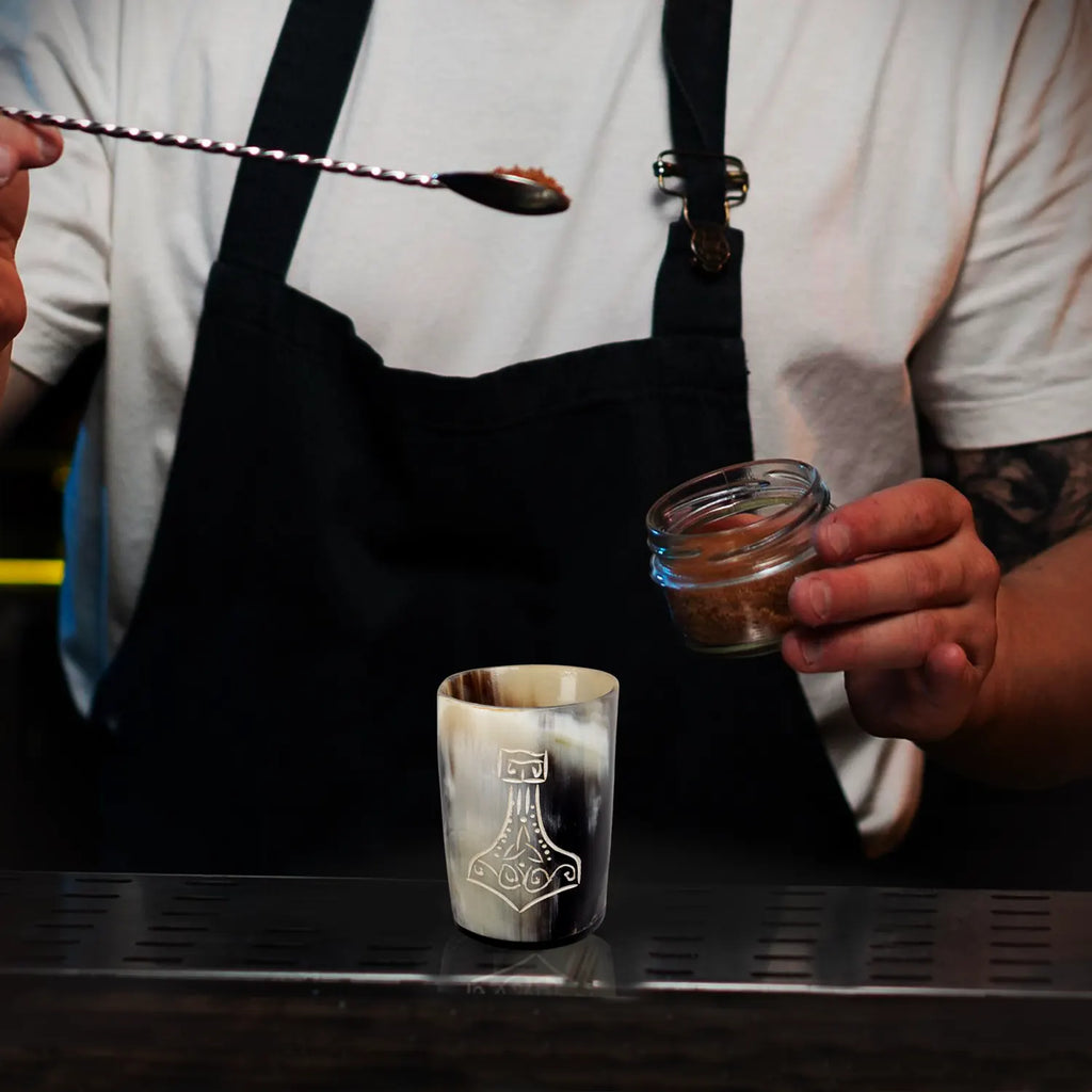Horn Whiskey Shot Glasses Pack (4,8 & 12) – Hold Up to 6.5oz, Nordic Hammer