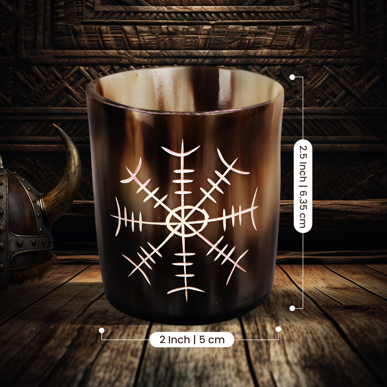 Horn Whiskey Shot Glasses Pack (4, 8 & 12) – Hold Up to 6.5oz, Nordic Compass