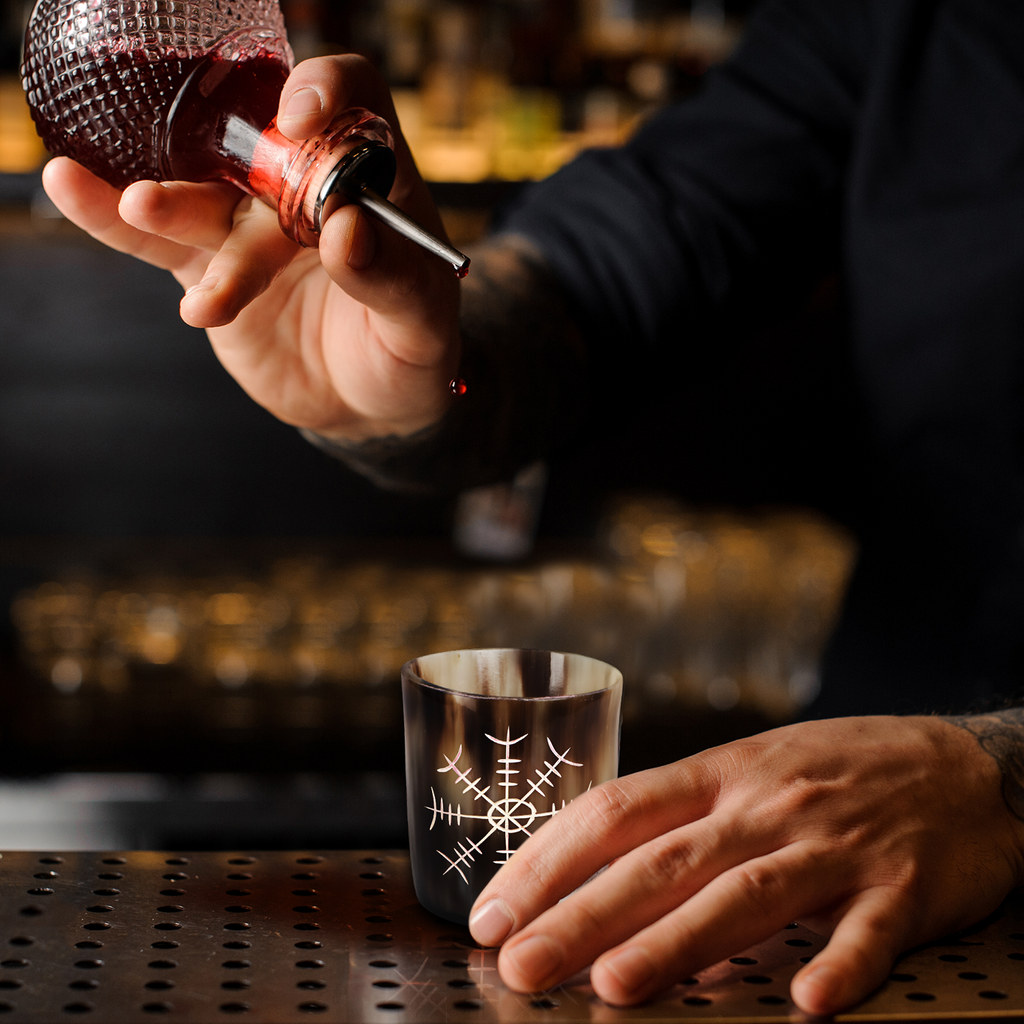 Horn Whiskey Shot Glasses Pack (4, 8 & 12) – Hold Up to 6.5oz, Nordic Compass