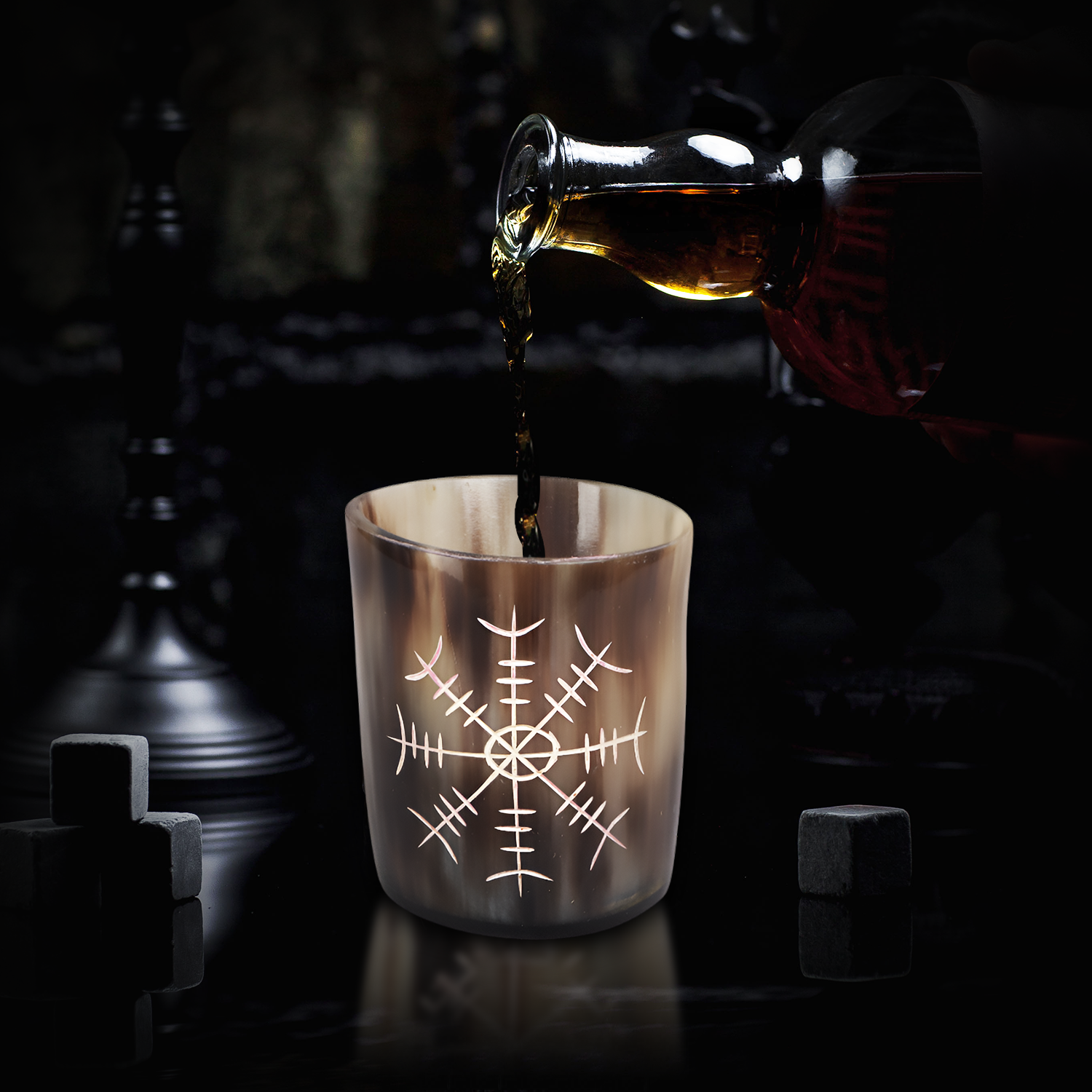 Horn Whiskey Shot Glasses Pack (4, 8 & 12) – Hold Up to 6.5oz, Nordic Compass