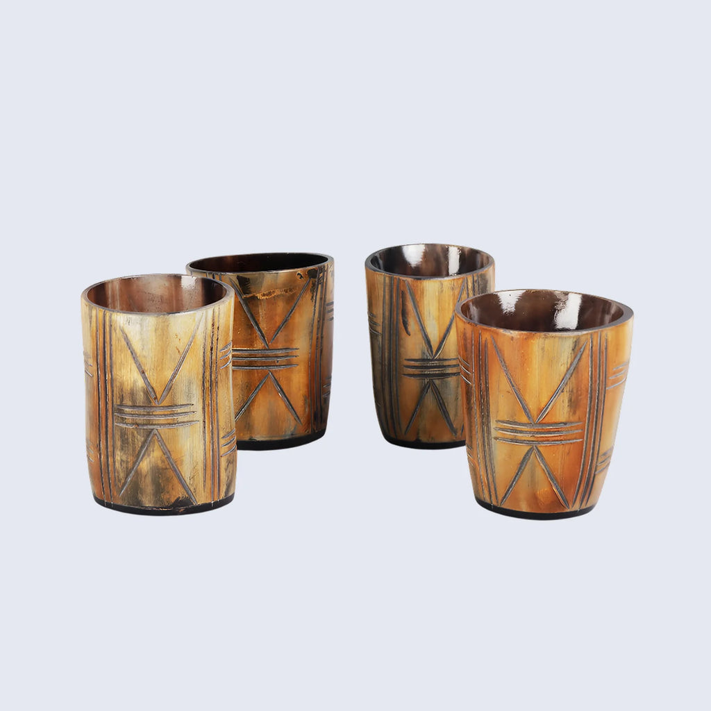 Horn Whiskey Shot Glasses Pack (4,8 & 12) – Hold Up to 6.5oz, Crossroad
