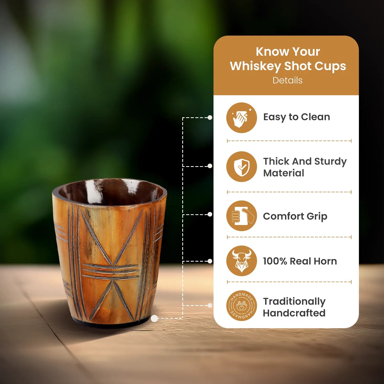 Horn Whiskey Shot Glasses Pack (4,8 & 12) – Hold Up to 6.5oz, Crossroad