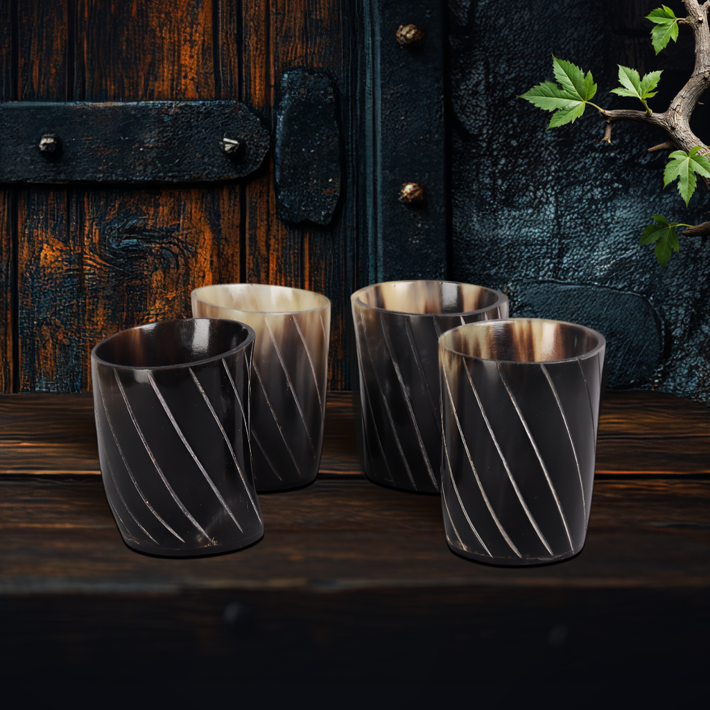 Horn Whiskey Shot Glasses Pack (4,8 & 12) – Hold Up to 6.5oz, Crisscross