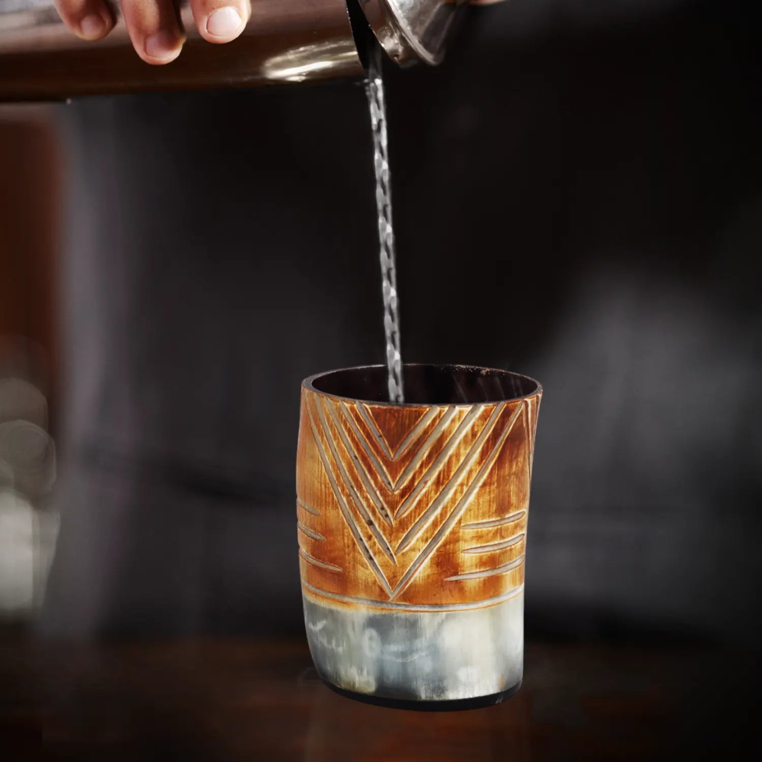 Horn Whiskey Shot Glasses Pack (4,8 & 12) – Hold Up to 6.5oz, Tribal Chevron