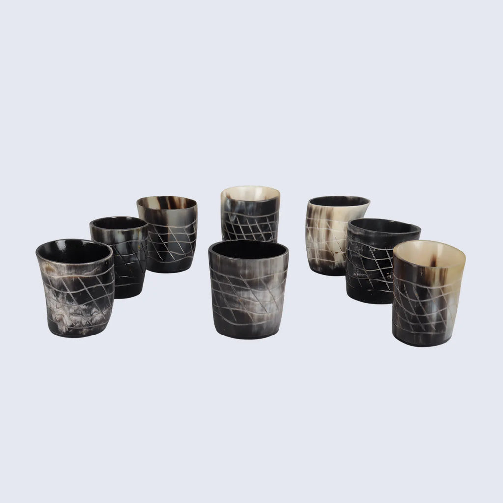 Horn Whiskey Shot Glasses Pack (4,8 & 12) – Hold Up to 6.5oz, Web