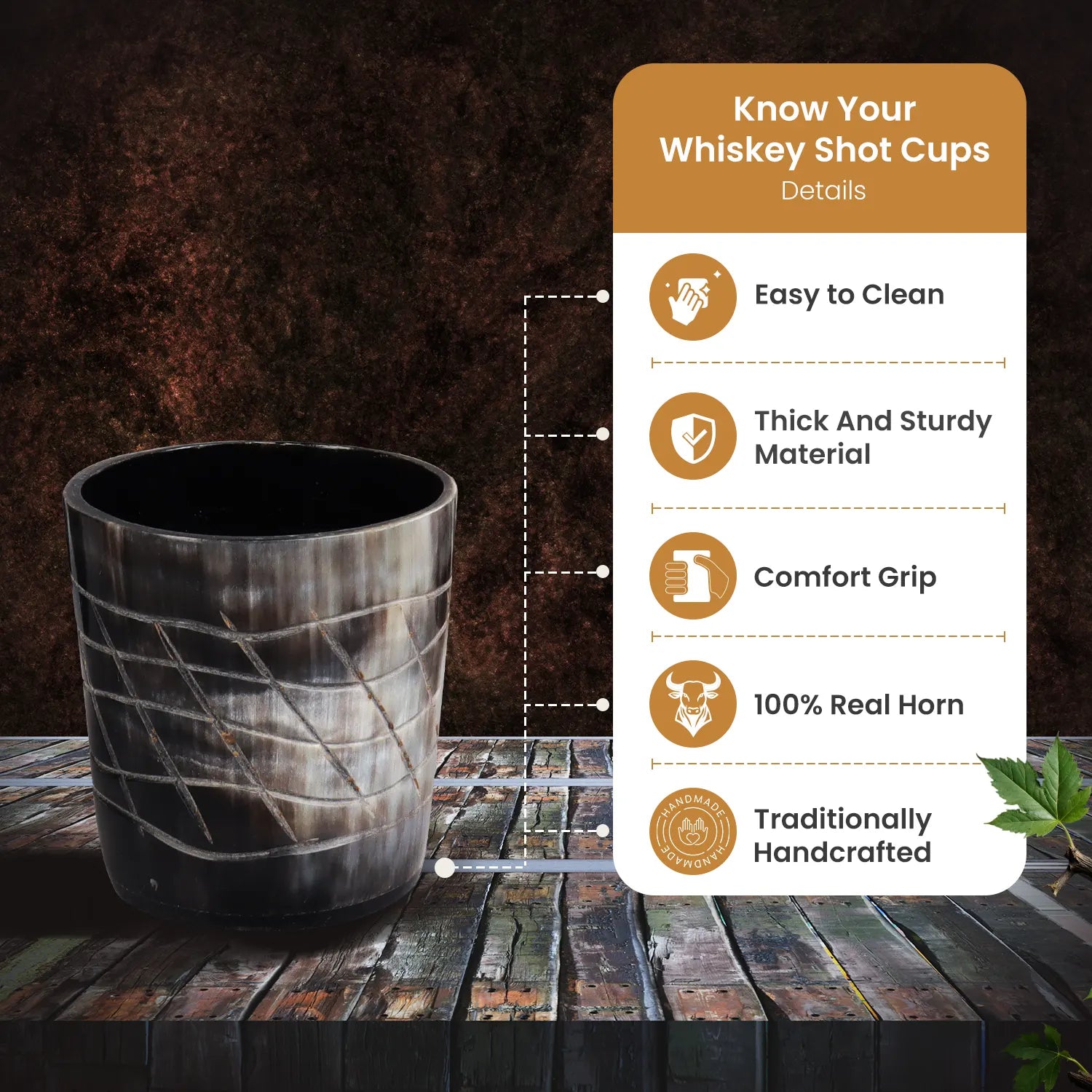Horn Whiskey Shot Glasses Pack (4,8 & 12) – Hold Up to 6.5oz, Web
