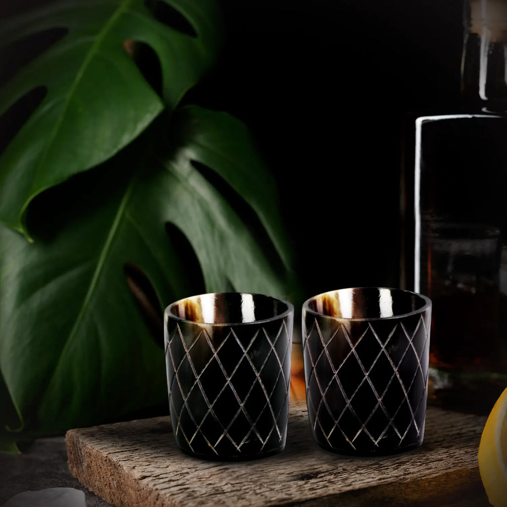 Horn Whiskey Shot Glasses Pack (4,8 & 12) – Hold Up to 6.5oz, Web
