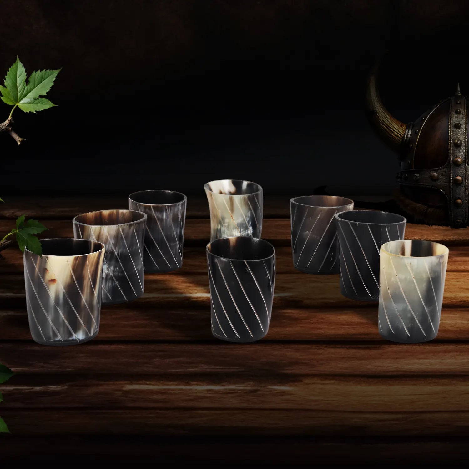 Horn Whiskey Shot Glasses Pack (4,8 & 12) – Hold Up to 6.5oz, Twist