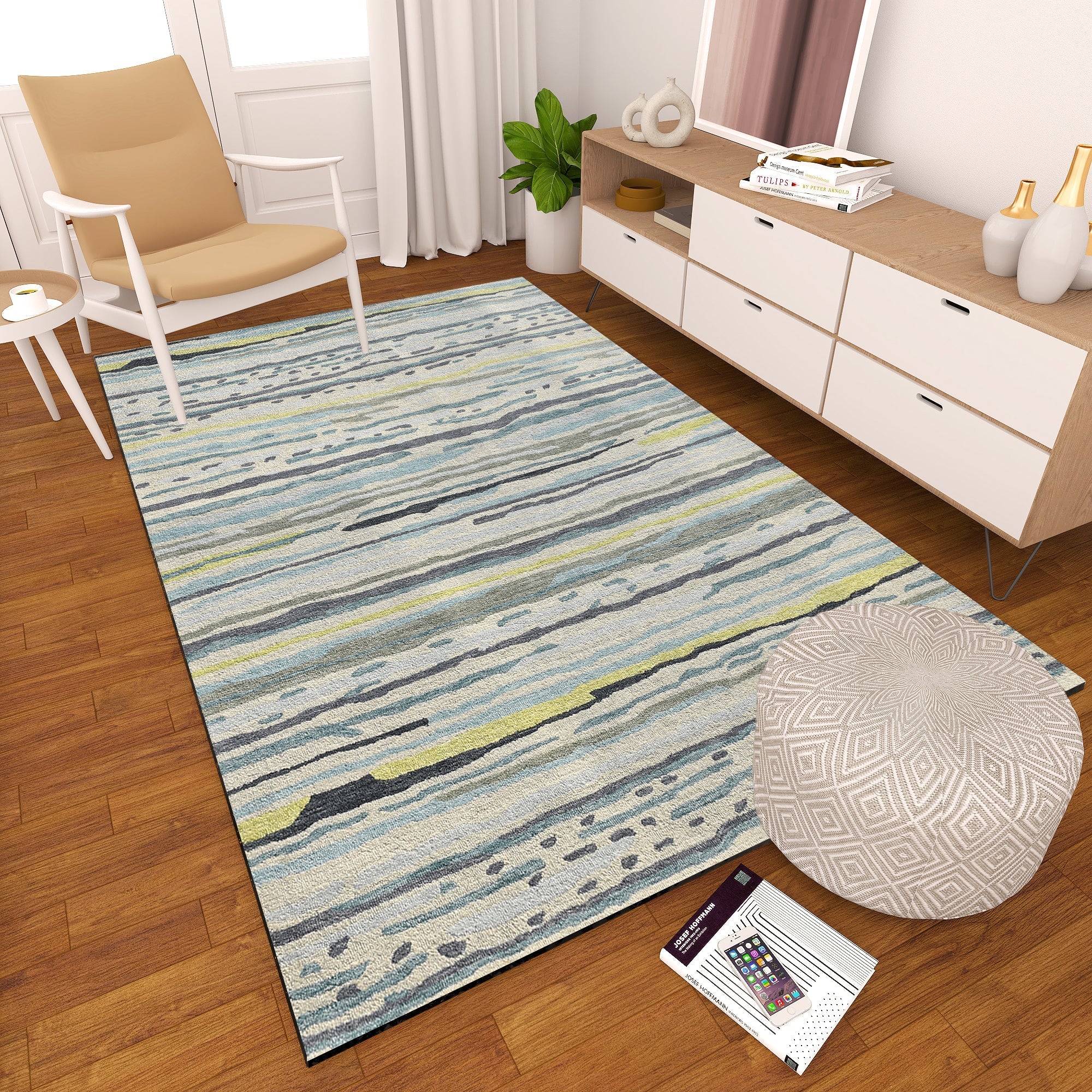 Premium Hand-Tufted Rug Made of 100% Wool  - Winter Coast - 4x6 Feet