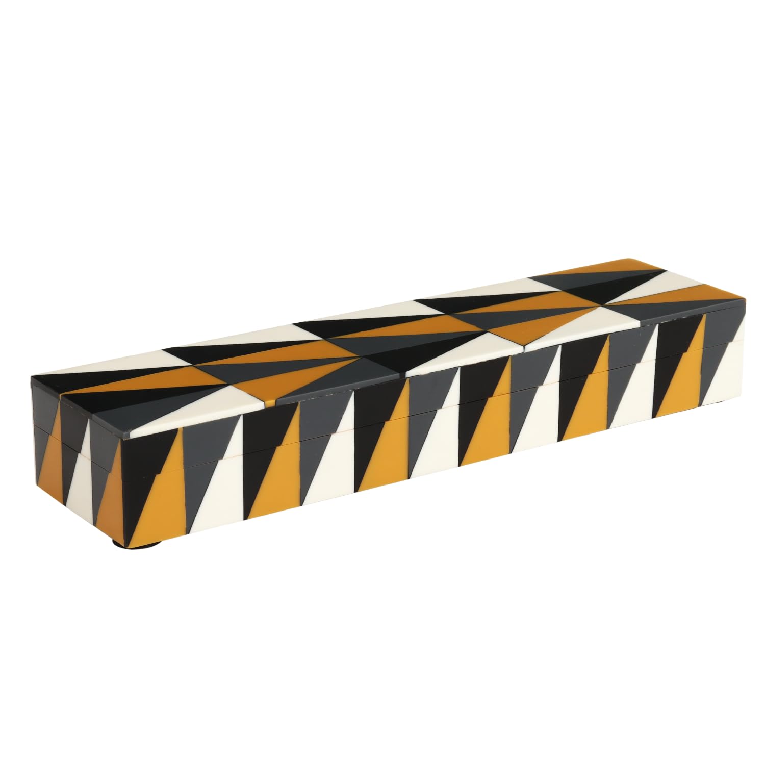 Puzzle Guild Pattern Decorative Storage Box, Resin Inlay in 7 Sizes, Multicolor