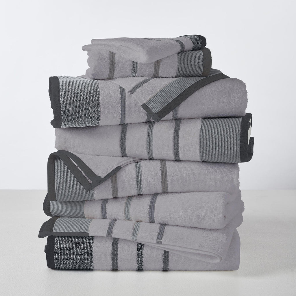 Decorative Cotton Stripe Bath Towel Set - Noelle Collection