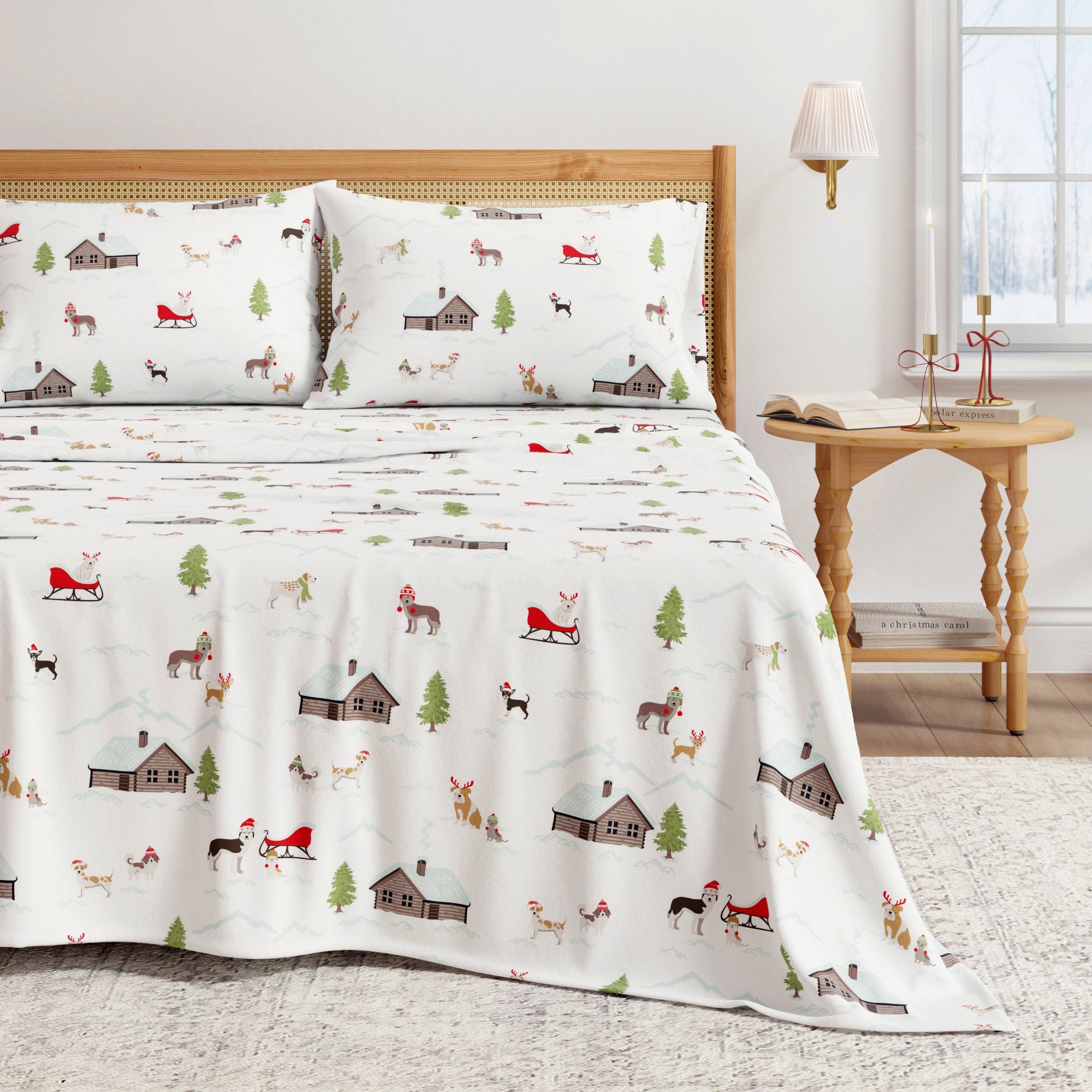 4-Piece Turkish Cotton Christmas Flannel Sheet - Whittaker Collection