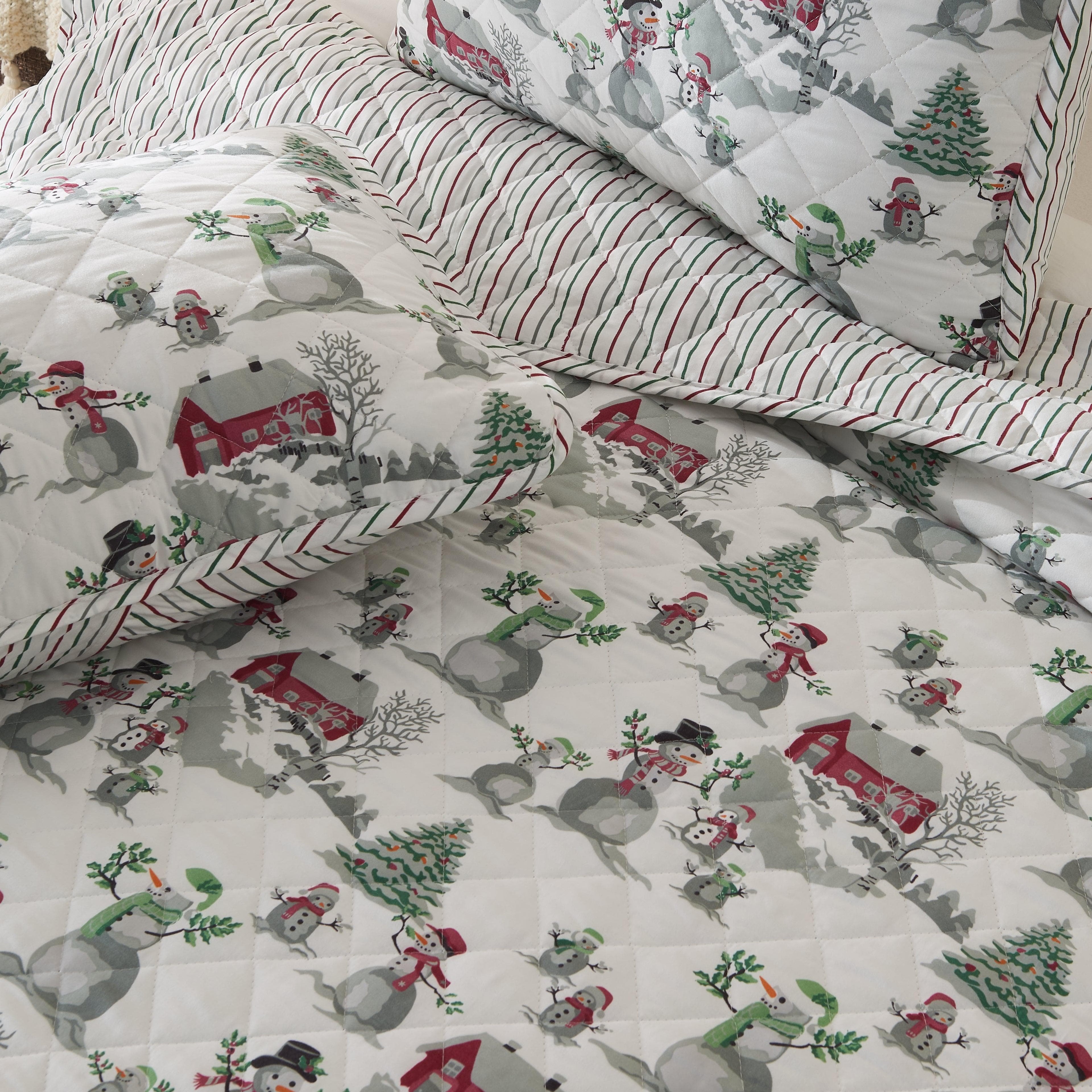 3 Piece Holiday Printed Quilt - Alfie Collection