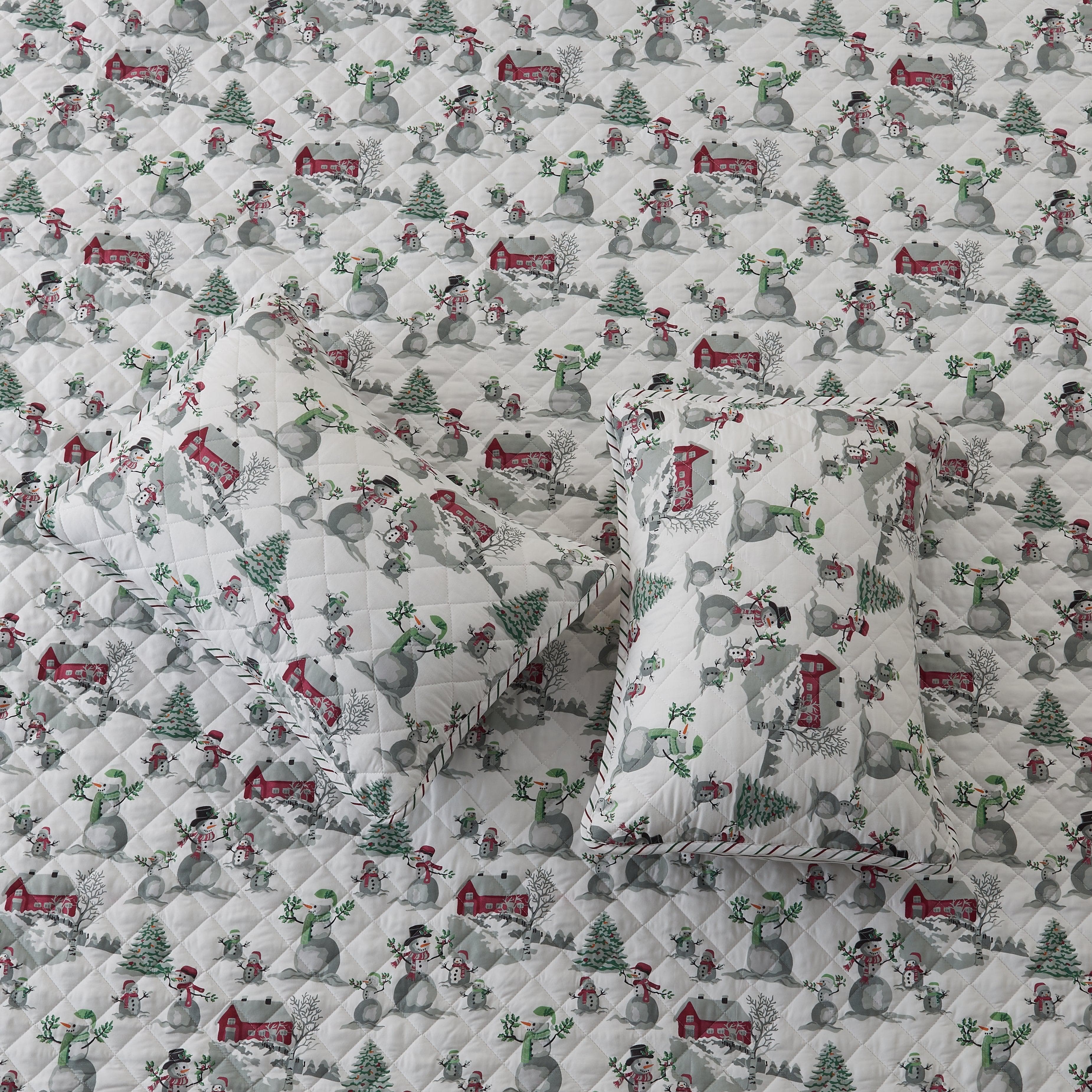 3 Piece Holiday Printed Quilt - Alfie Collection