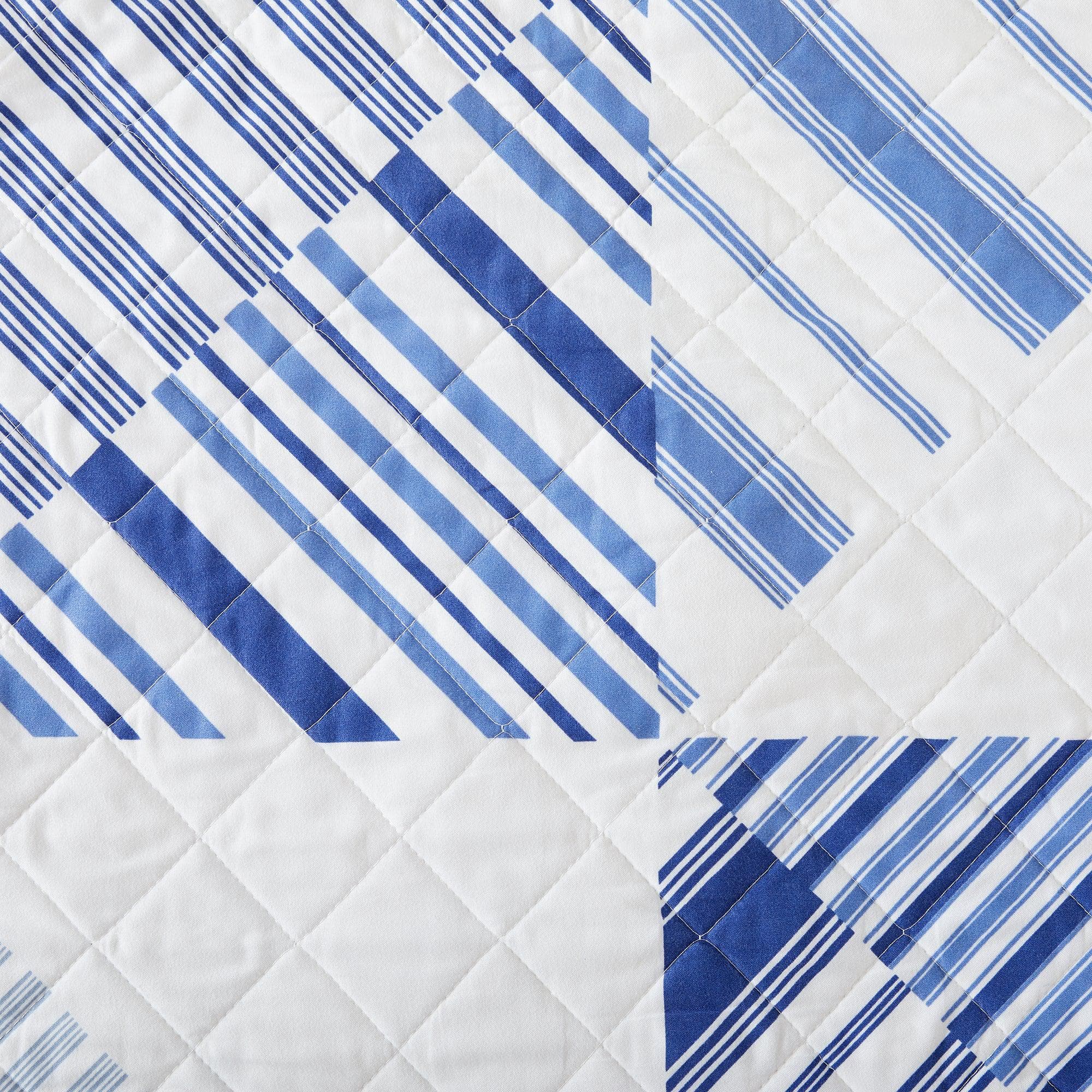3-Piece Navy Stripe Quilt - Midnight Bay Collection