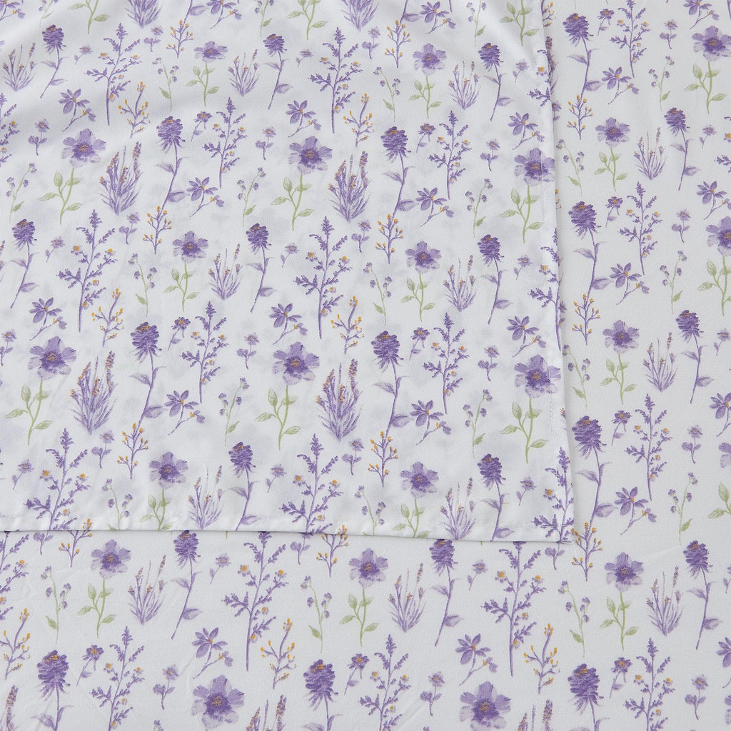 4 Piece Watercolor Floral Microfiber Sheet - Delia Collection