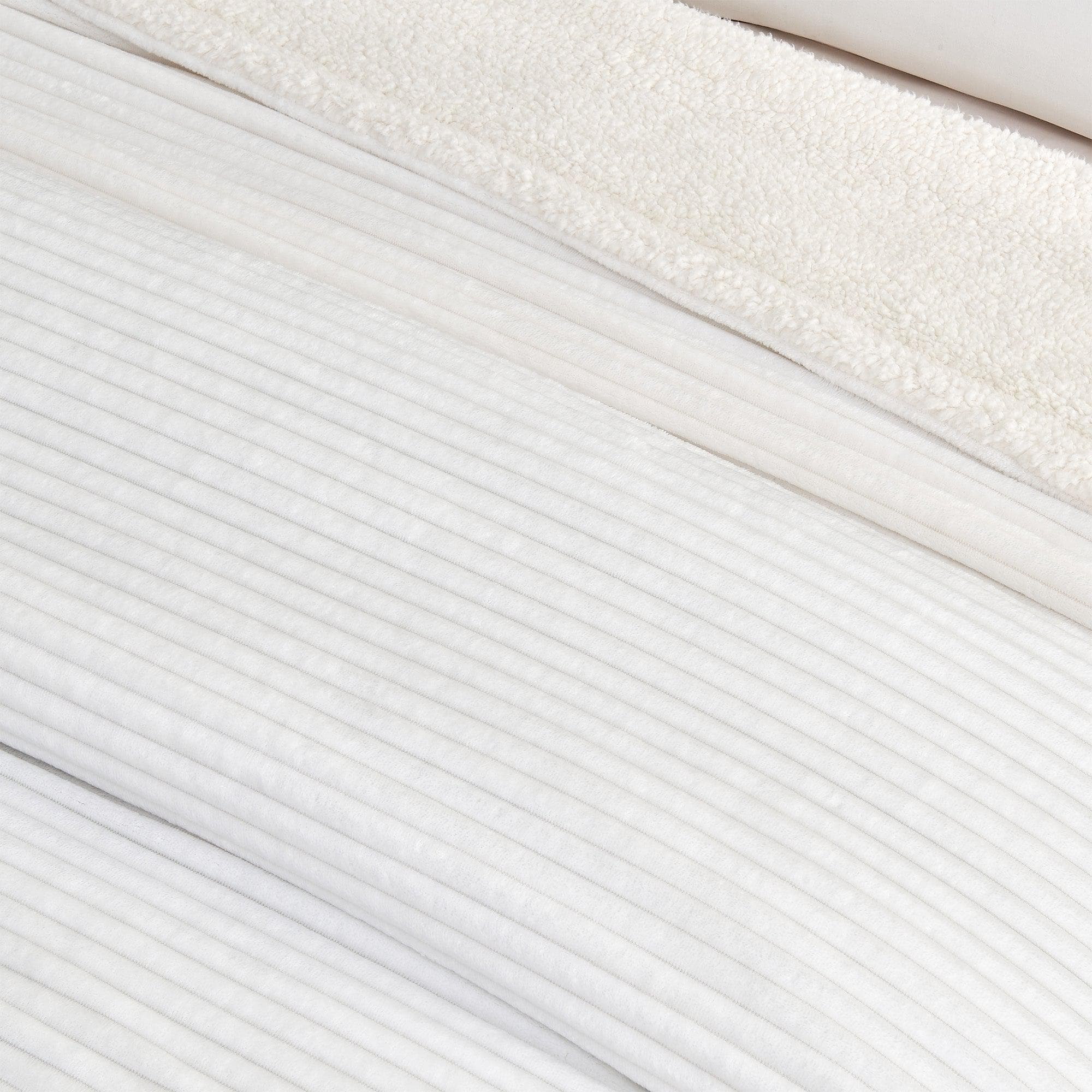 Ribbed Sherpa Throw Blanket - Corduroy Collection