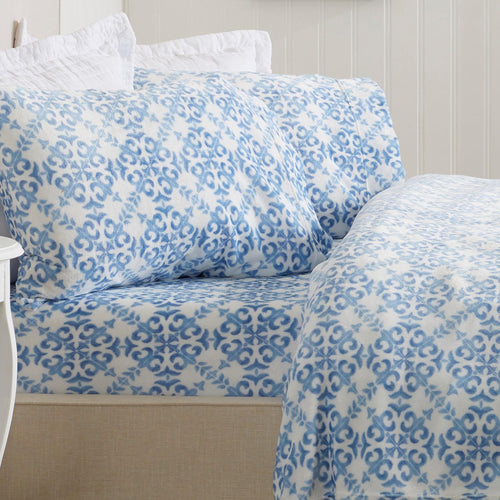 4-Piece Printed Plush Sheet - Velvet Luxe Lattice Collection