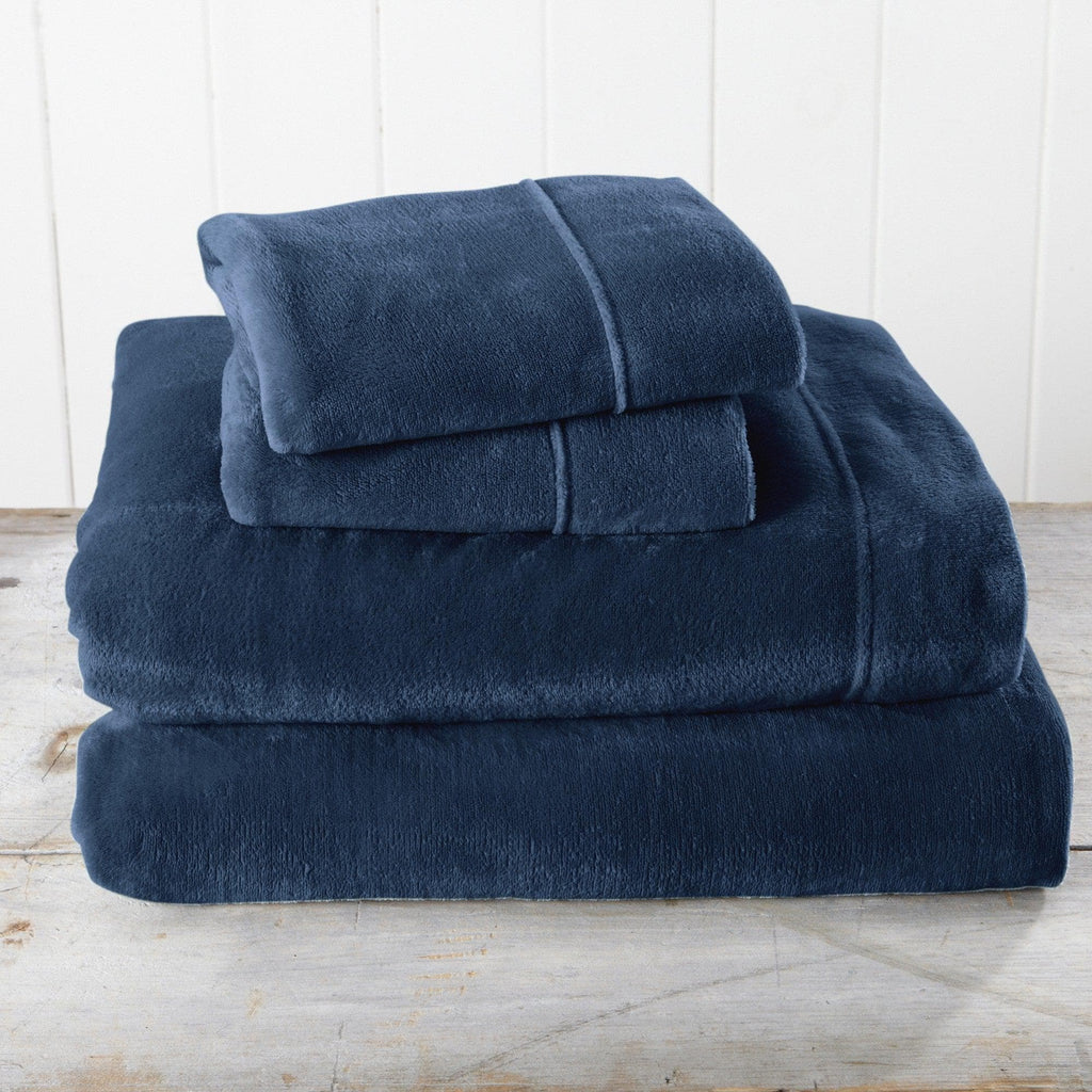 4-Piece Solid Plush Sheet - Velvet Luxe Collection