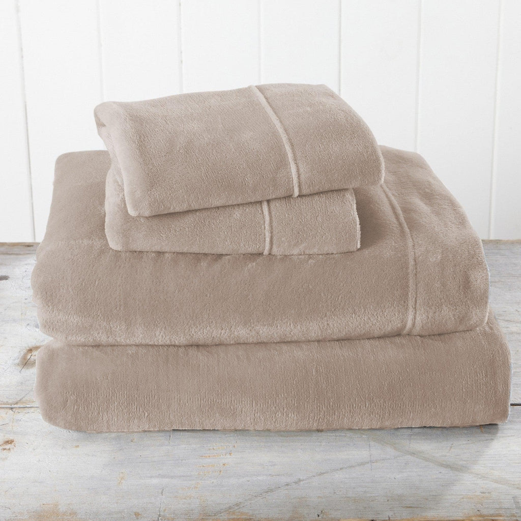 4-Piece Solid Plush Sheet - Velvet Luxe Collection