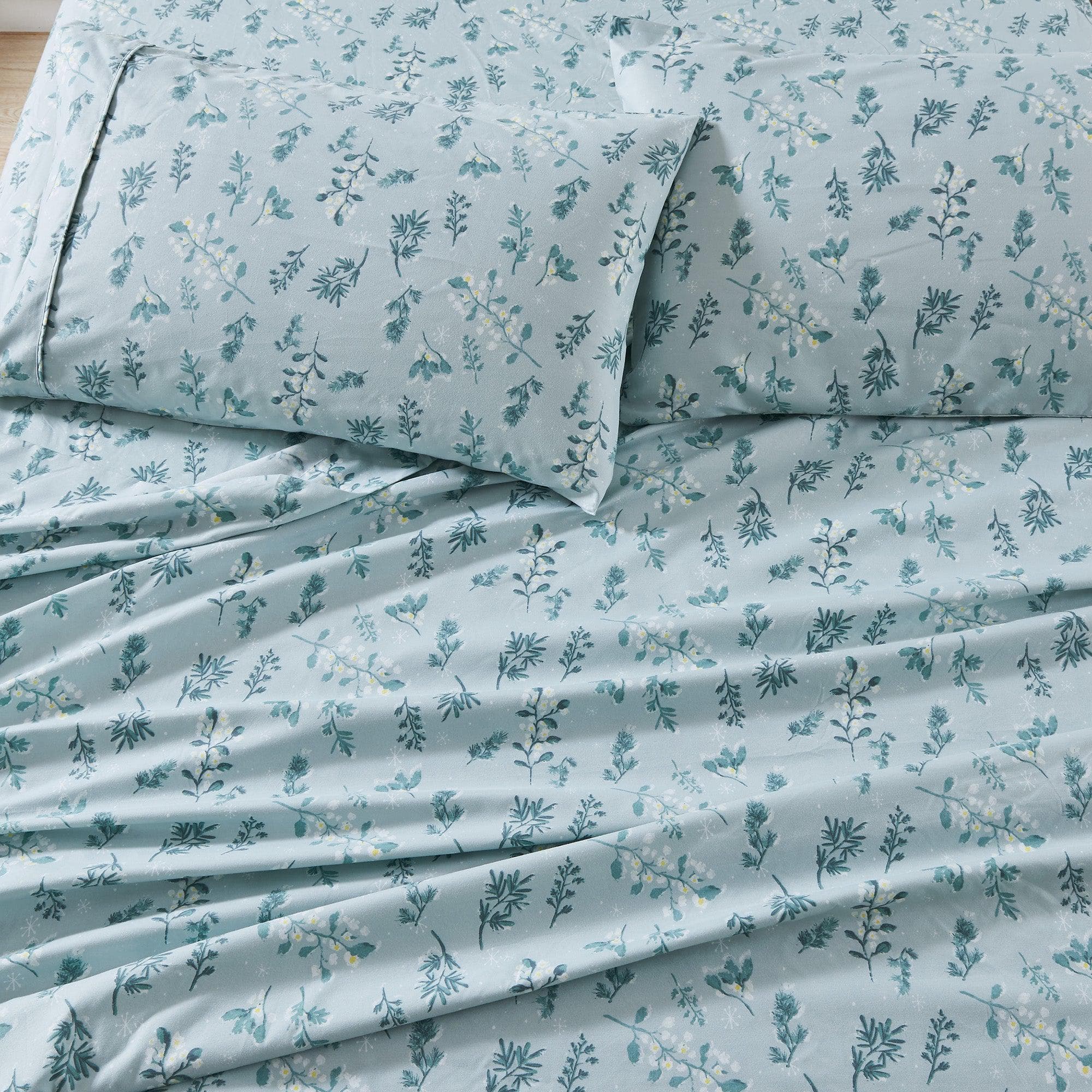 4 Piece Watercolor Floral Microfiber Sheet - Delia Collection