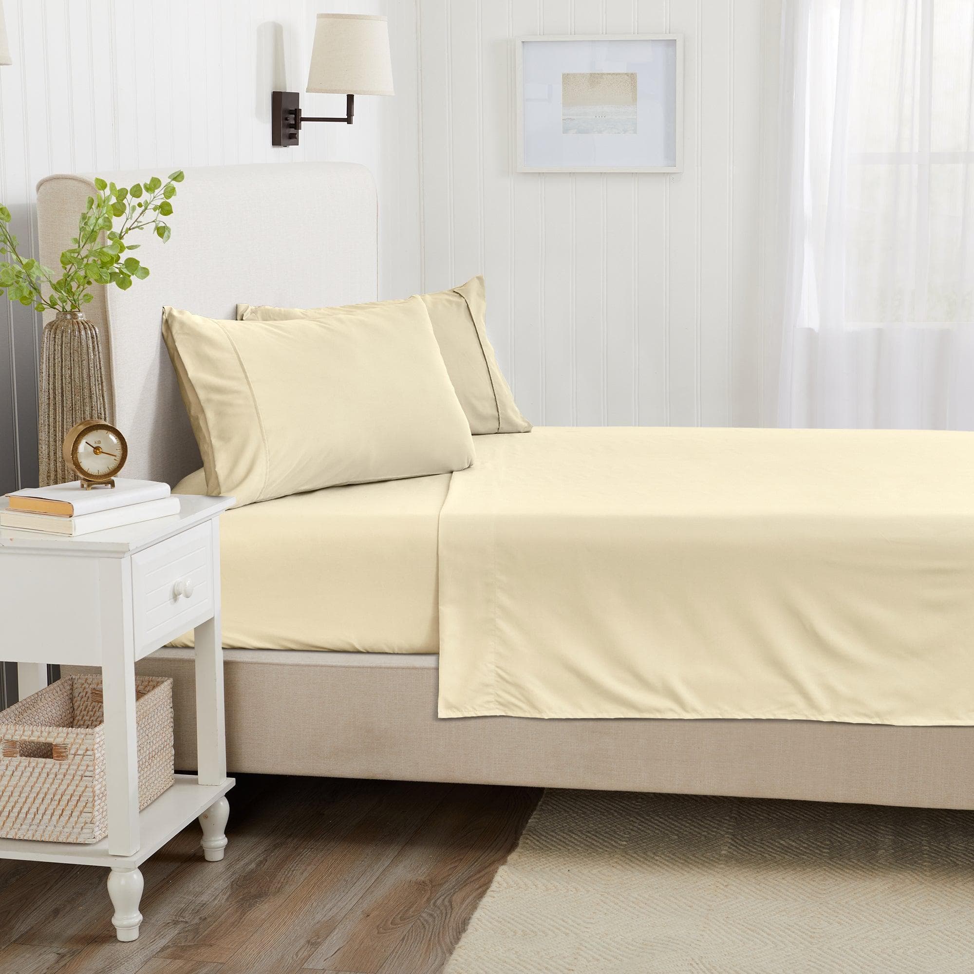 4 Piece Solid Microfiber Sheet - Amara Collection