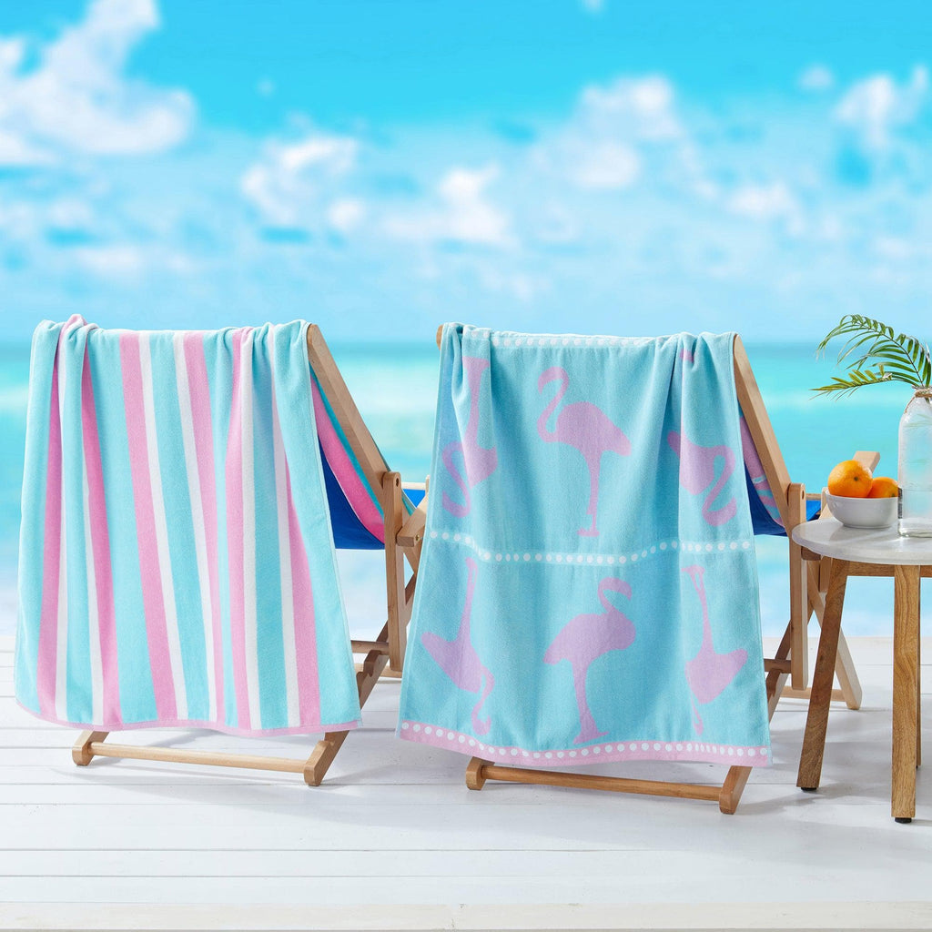 2 Pack 100% Cotton Jacquard Beach Towels - Playa Collection