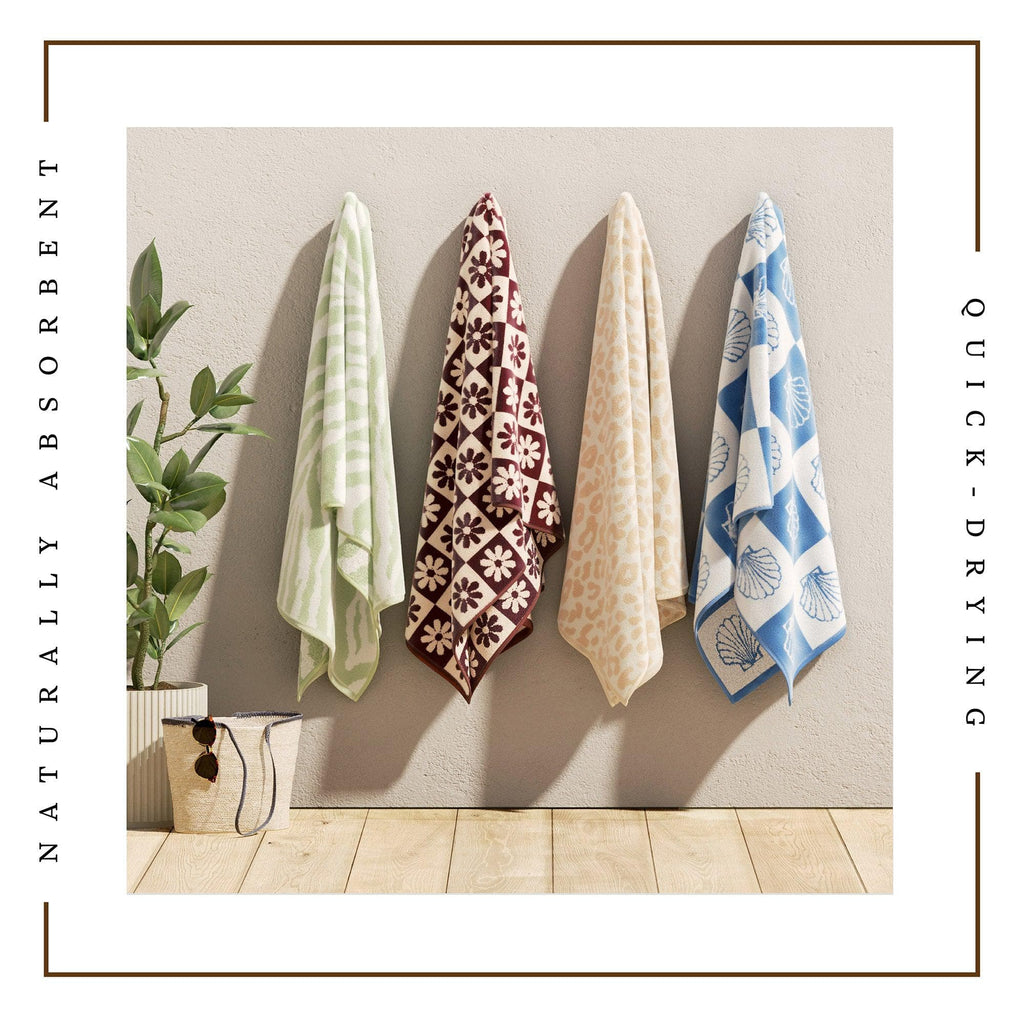 Oversized Retro Printed Beach Towel - St. Barts Collection