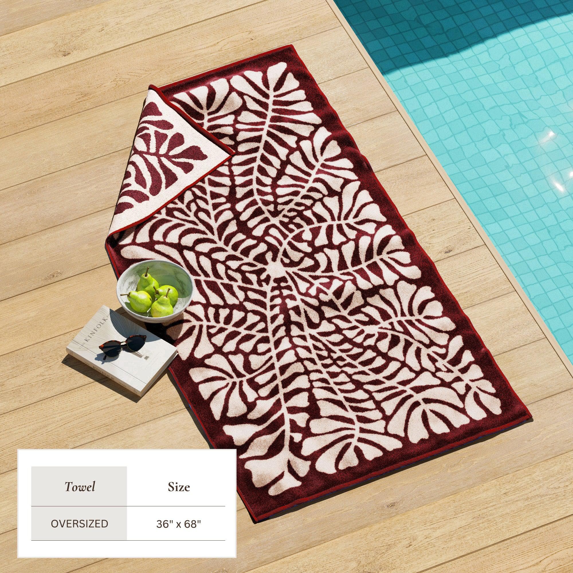 Oversized Retro Printed Beach Towel - St. Barts Collection