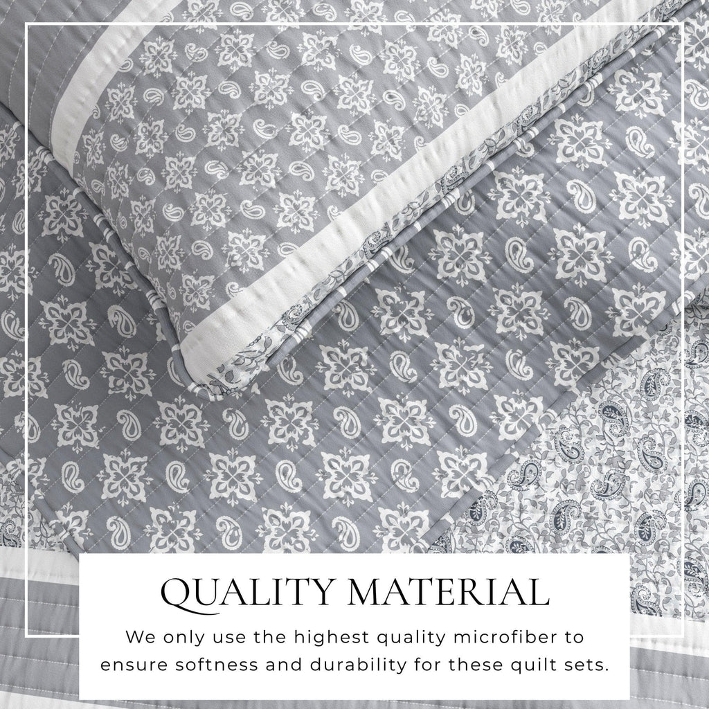 3-Piece Stripe Quilt - Kadi Collection