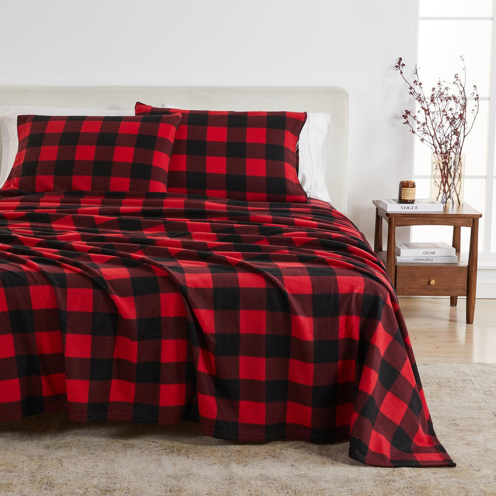 4-Piece Printed Fleece Sheet - Dara Collection