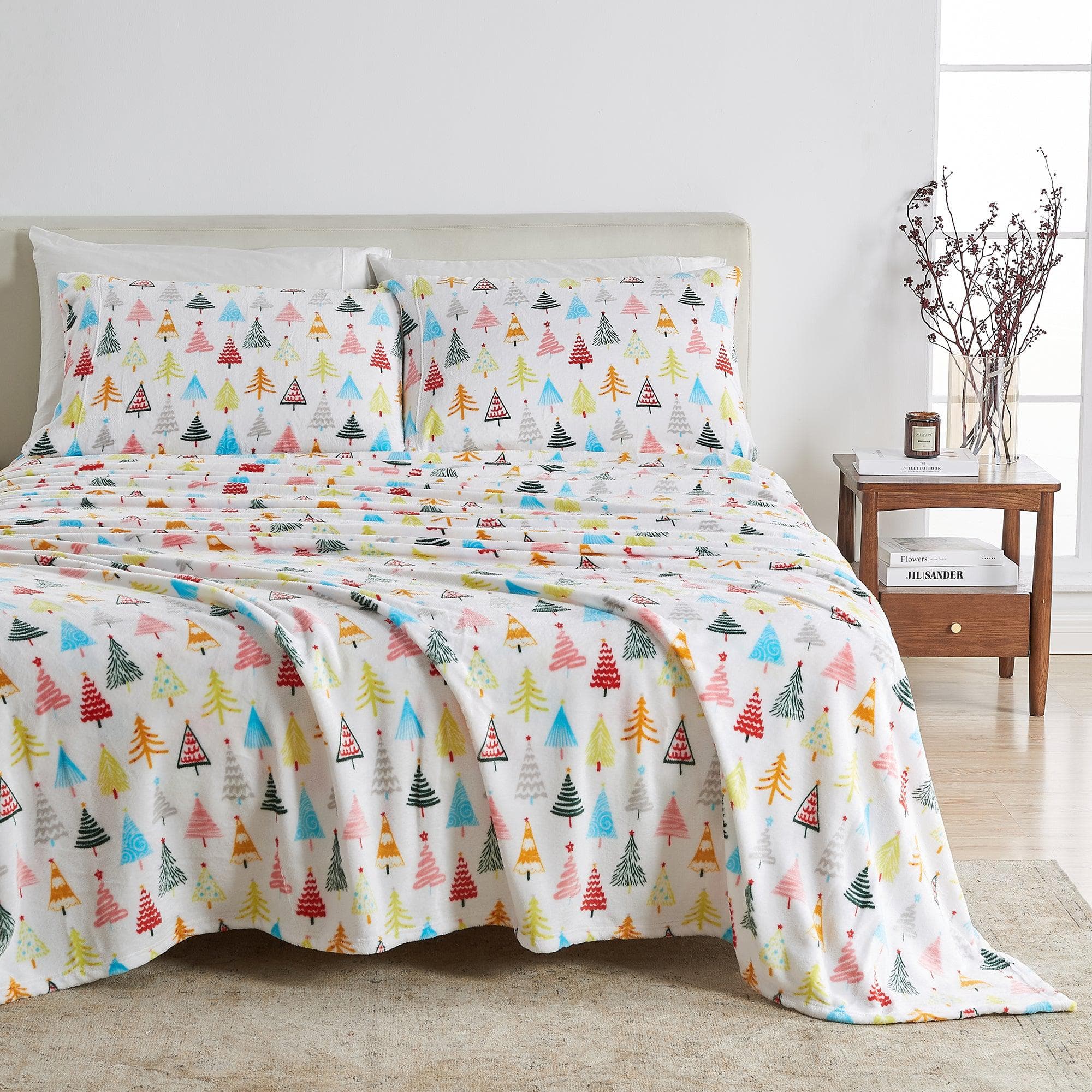 4-Piece Printed Plush Sheet - Velvet Luxe Collection