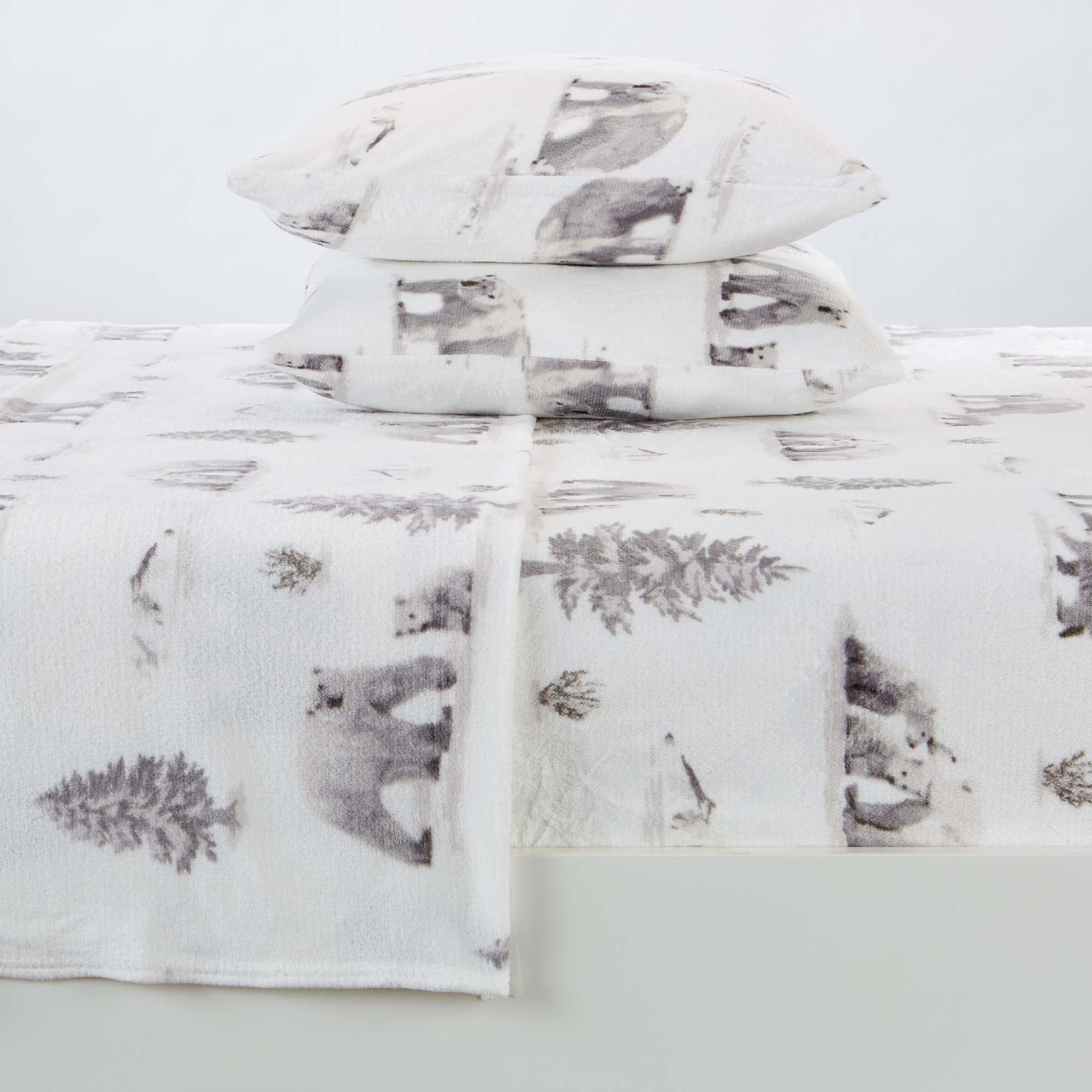 4-Piece Printed Plush Sheet - Velvet Luxe Collection