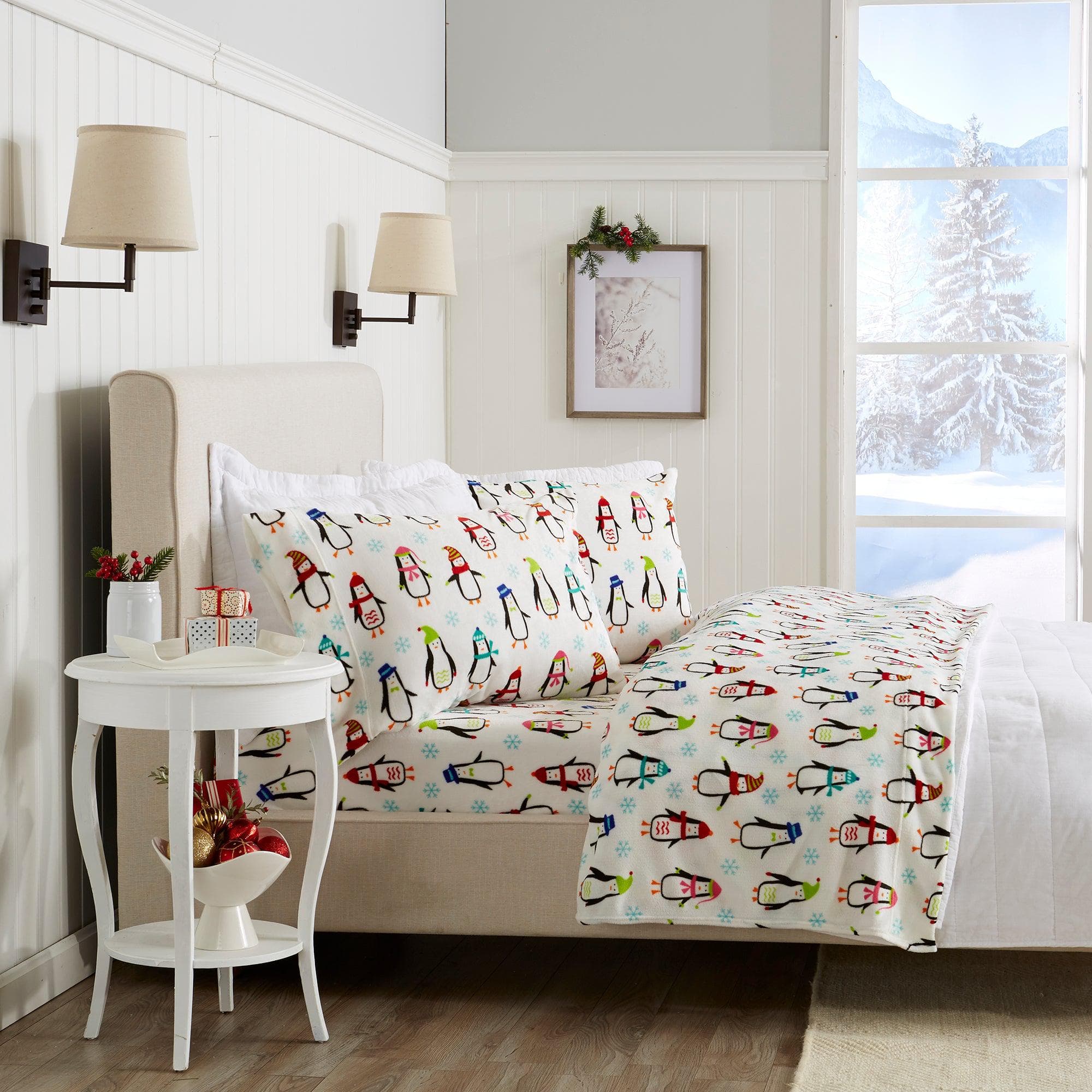 4-Piece Printed Plush Sheet - Velvet Luxe Collection