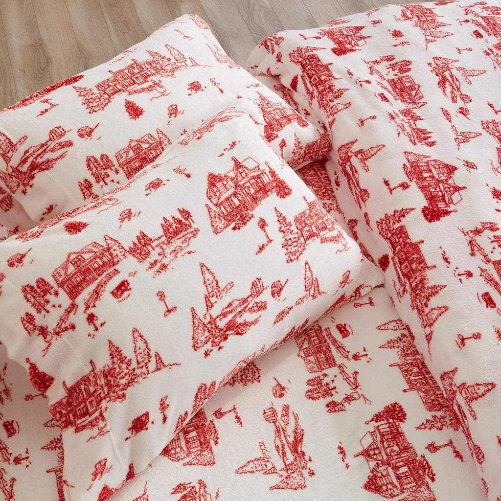 4-Piece Printed Plush Sheet - Velvet Luxe Collection