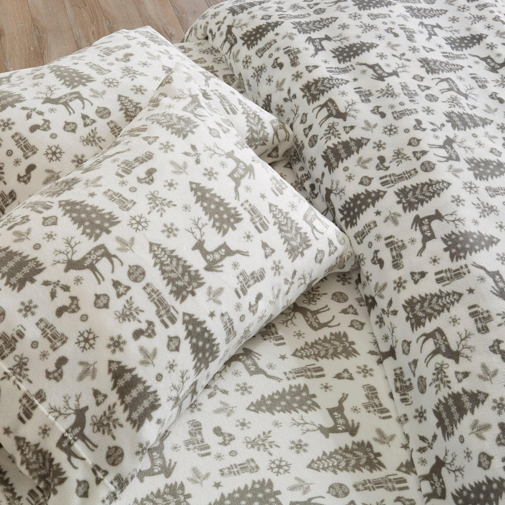 4-Piece Printed Plush Sheet - Velvet Luxe Collection