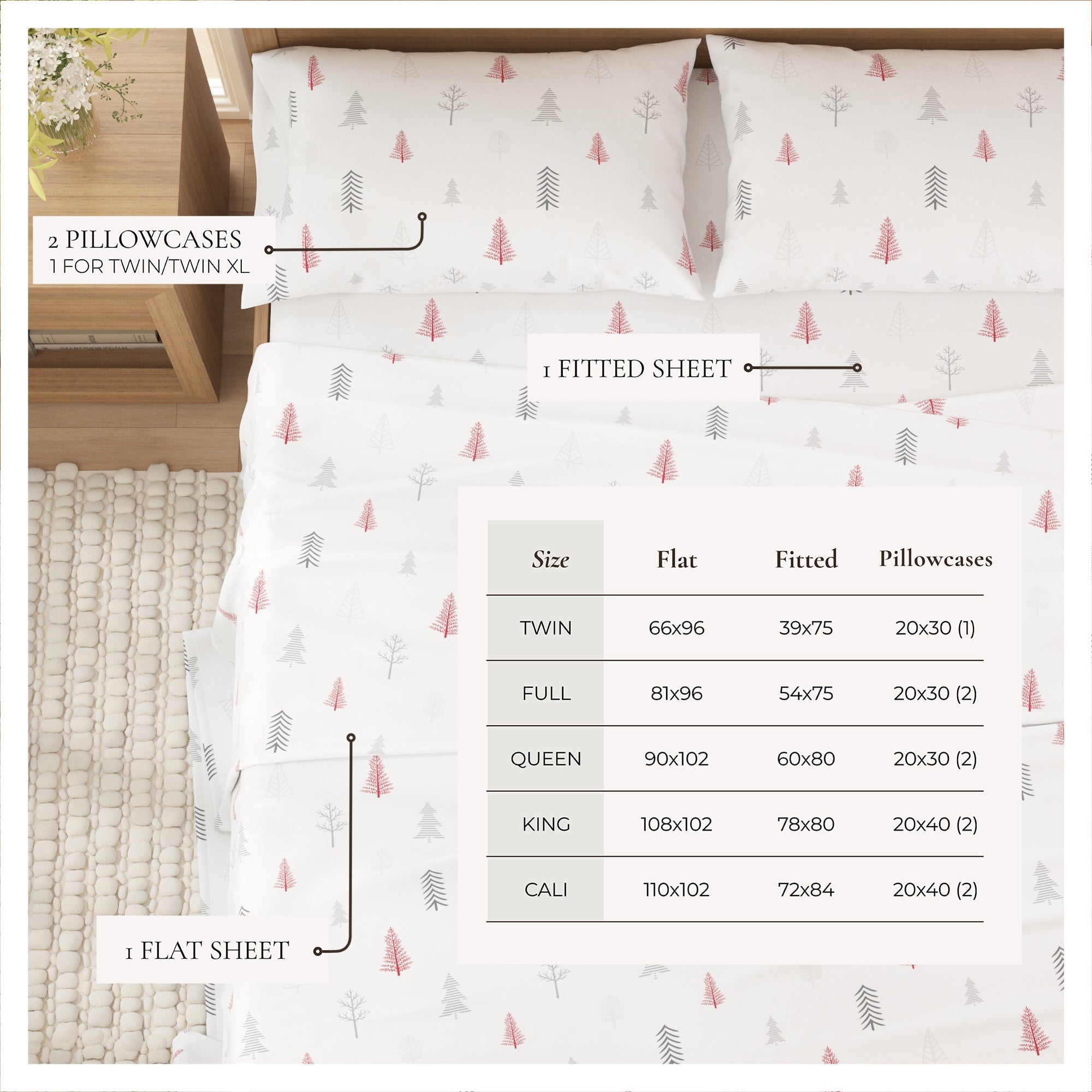 100% Turkish Cotton Flannel Sheet Sets - Boulder Collection