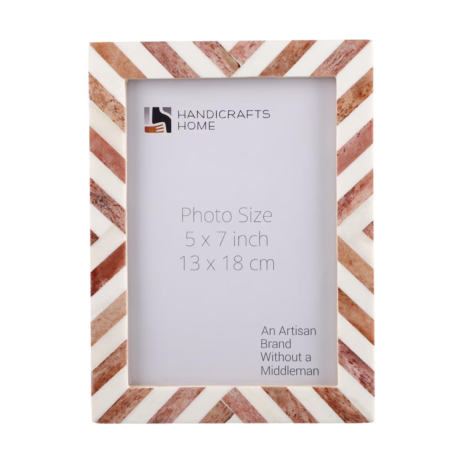 Picture Frames Chevron Pattern Bone Inlay Collection in 29 Sizes, Brown