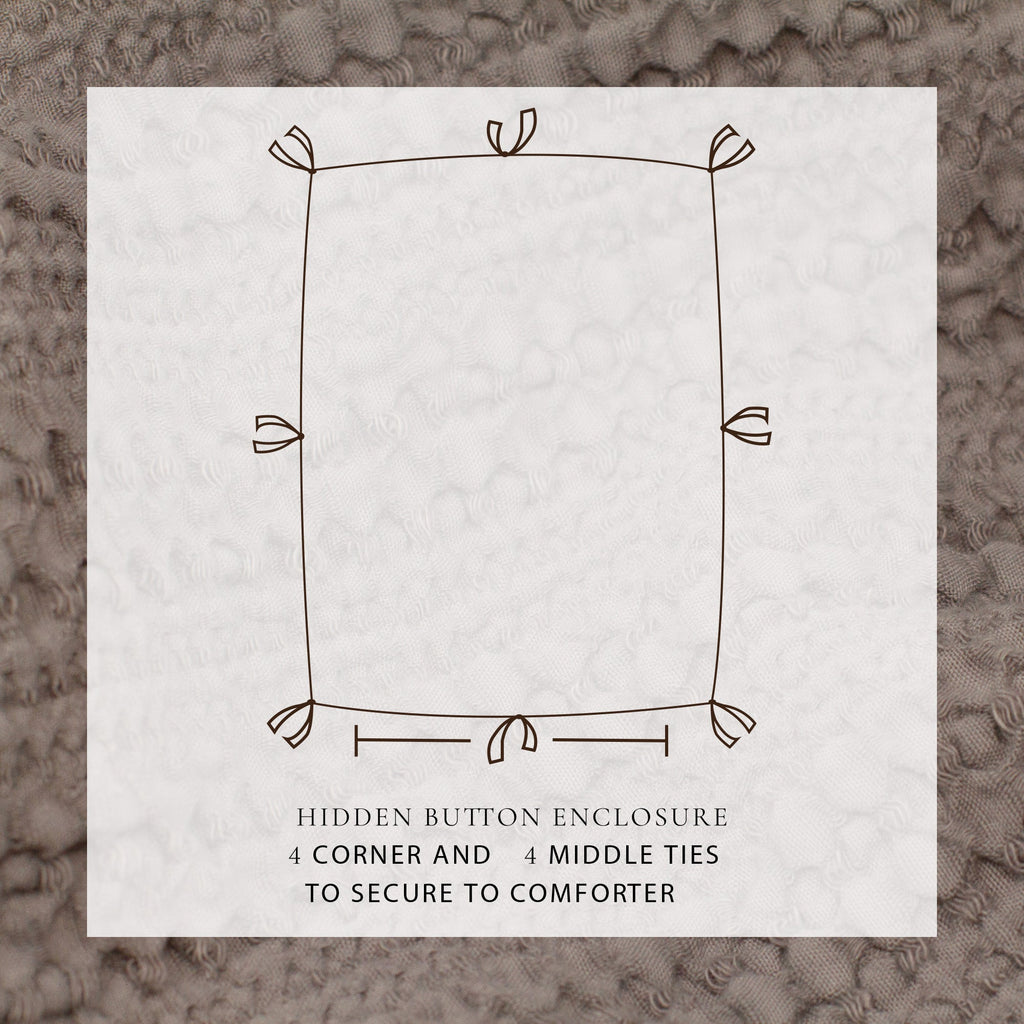 100% Cotton Honeycomb Waffle Duvet Set - Mattea Collection