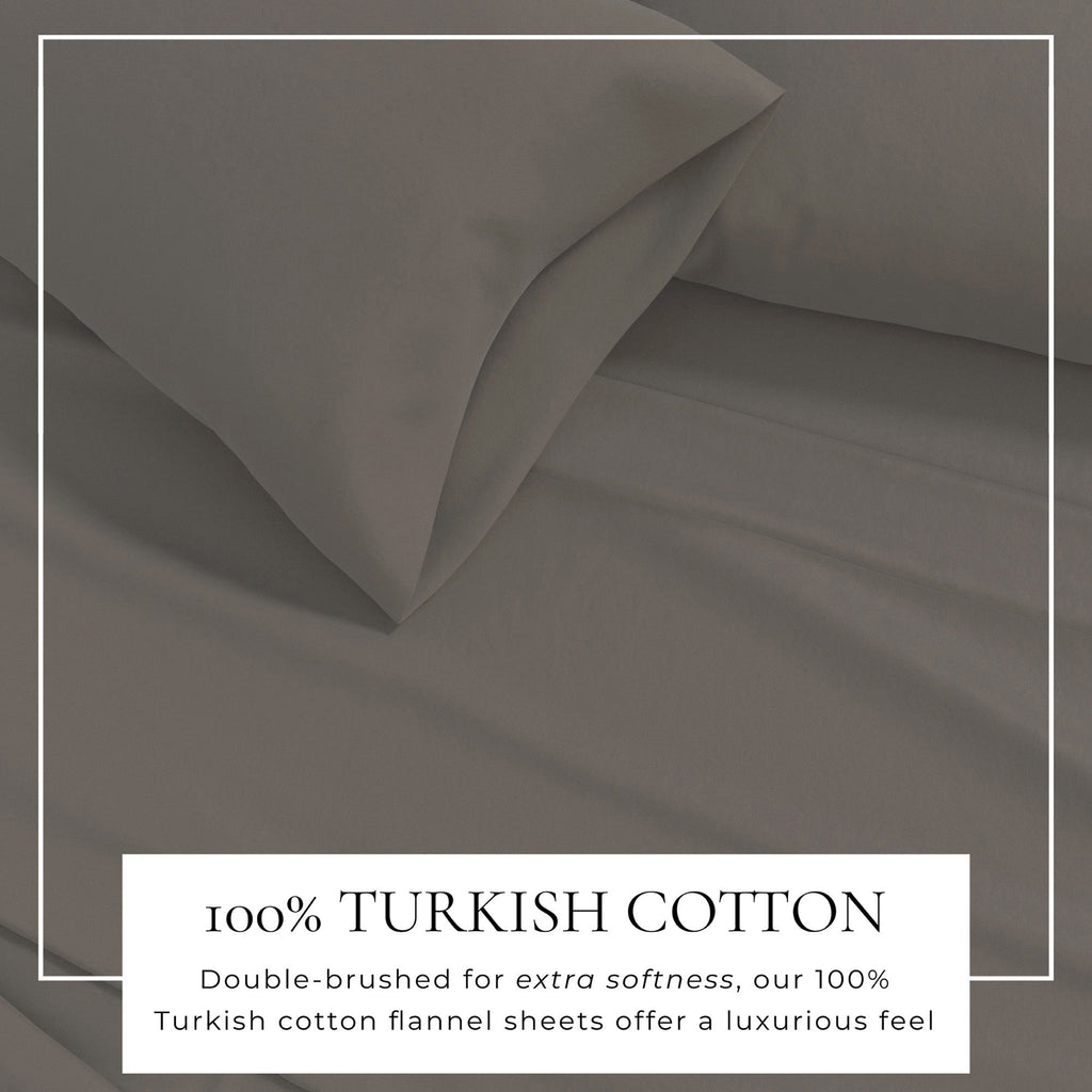 4-Piece Cotton Solid Flannel Sheet - Nordic Collection